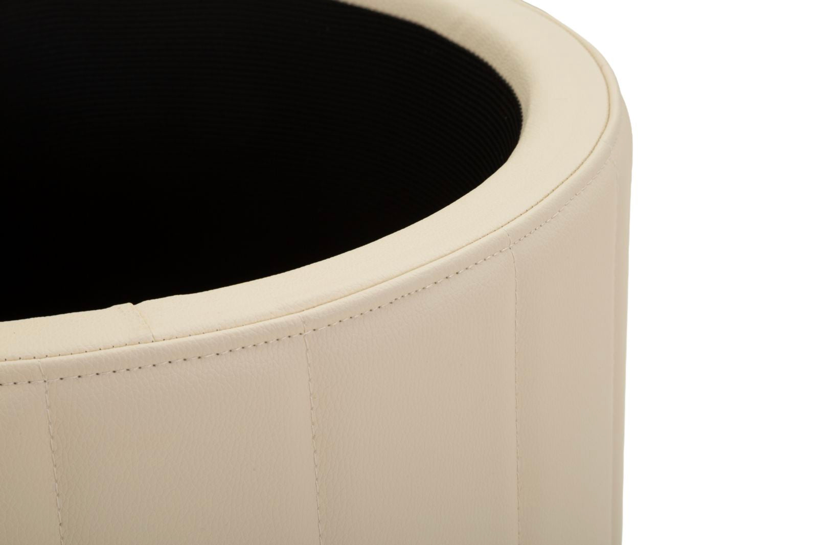 Sitzhocker London Creme mit Stauraum moderner Polsterhocker