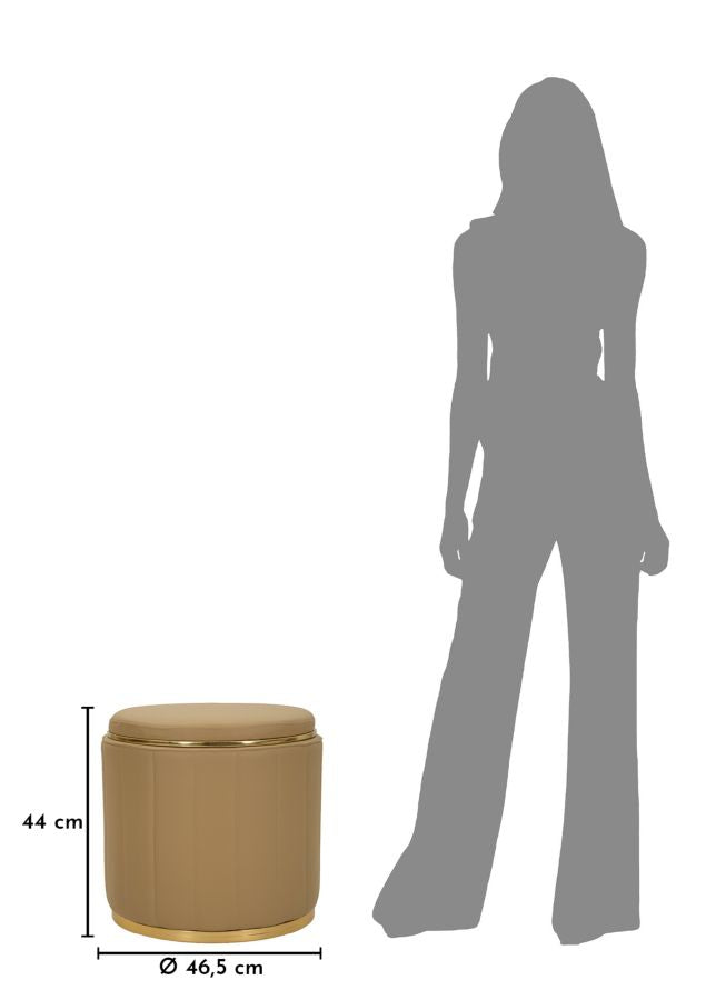 Sitzhocker London Braun mit Stauraum moderner Polsterhocker