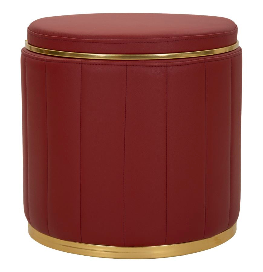 Sitzhocker London Rot mit Stauraum moderner Polsterhocker