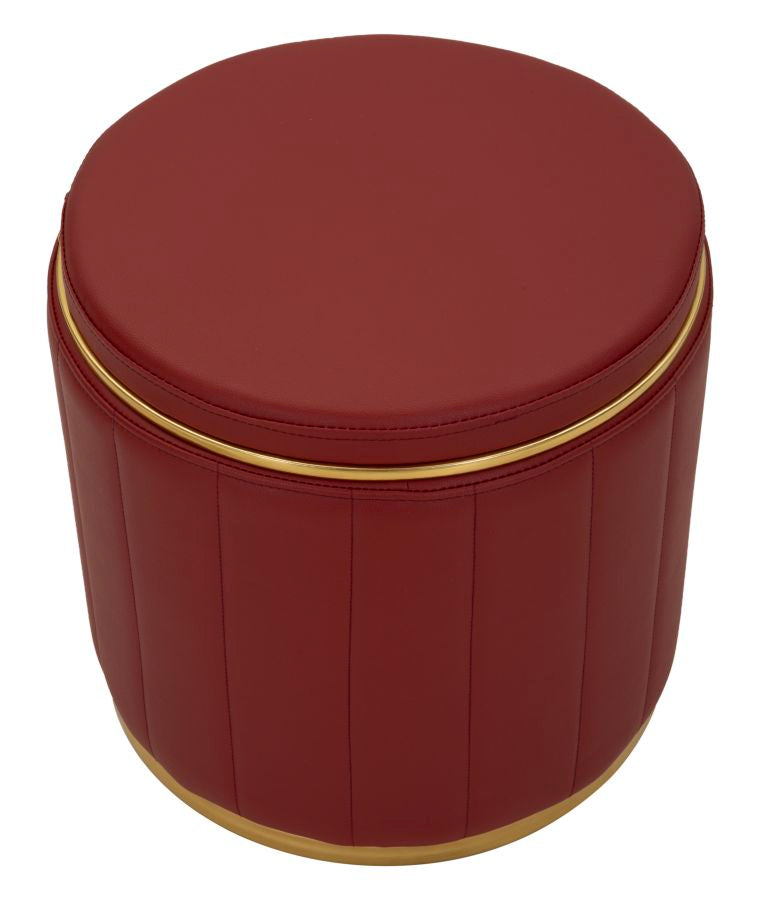 Sitzhocker London Rot mit Stauraum moderner Polsterhocker
