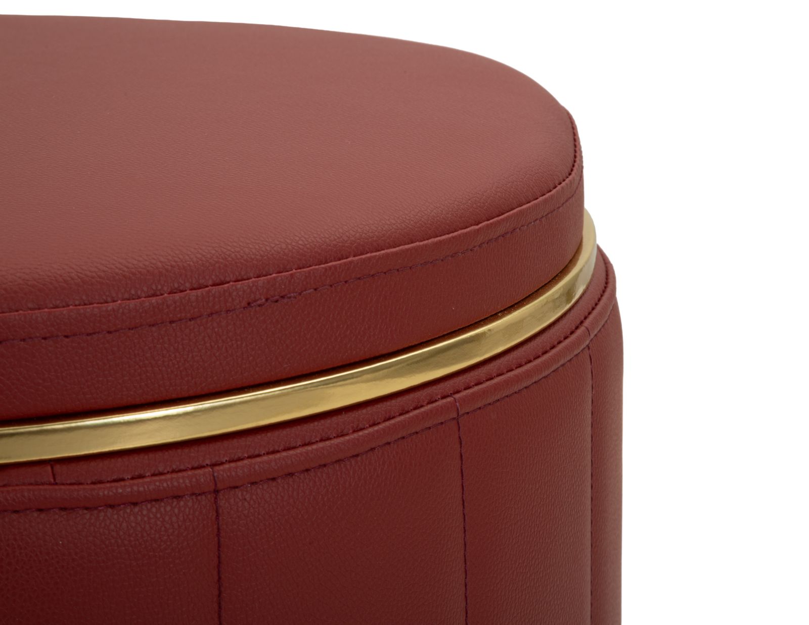 Sitzhocker London Rot mit Stauraum moderner Polsterhocker
