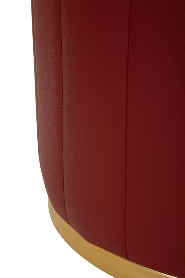 Sitzhocker London Rot mit Stauraum moderner Polsterhocker