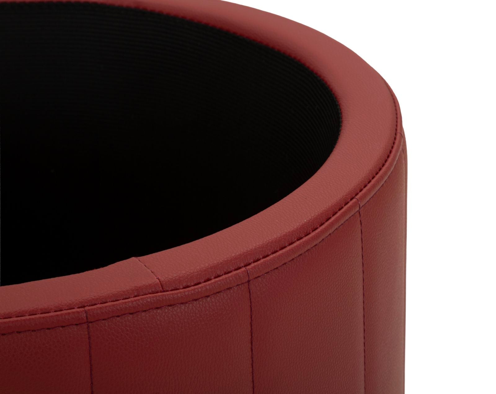 Sitzhocker London Rot mit Stauraum moderner Polsterhocker