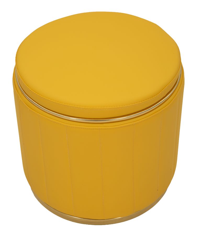 Sitzhocker London Senf mit Stauraum moderner Polsterhocker