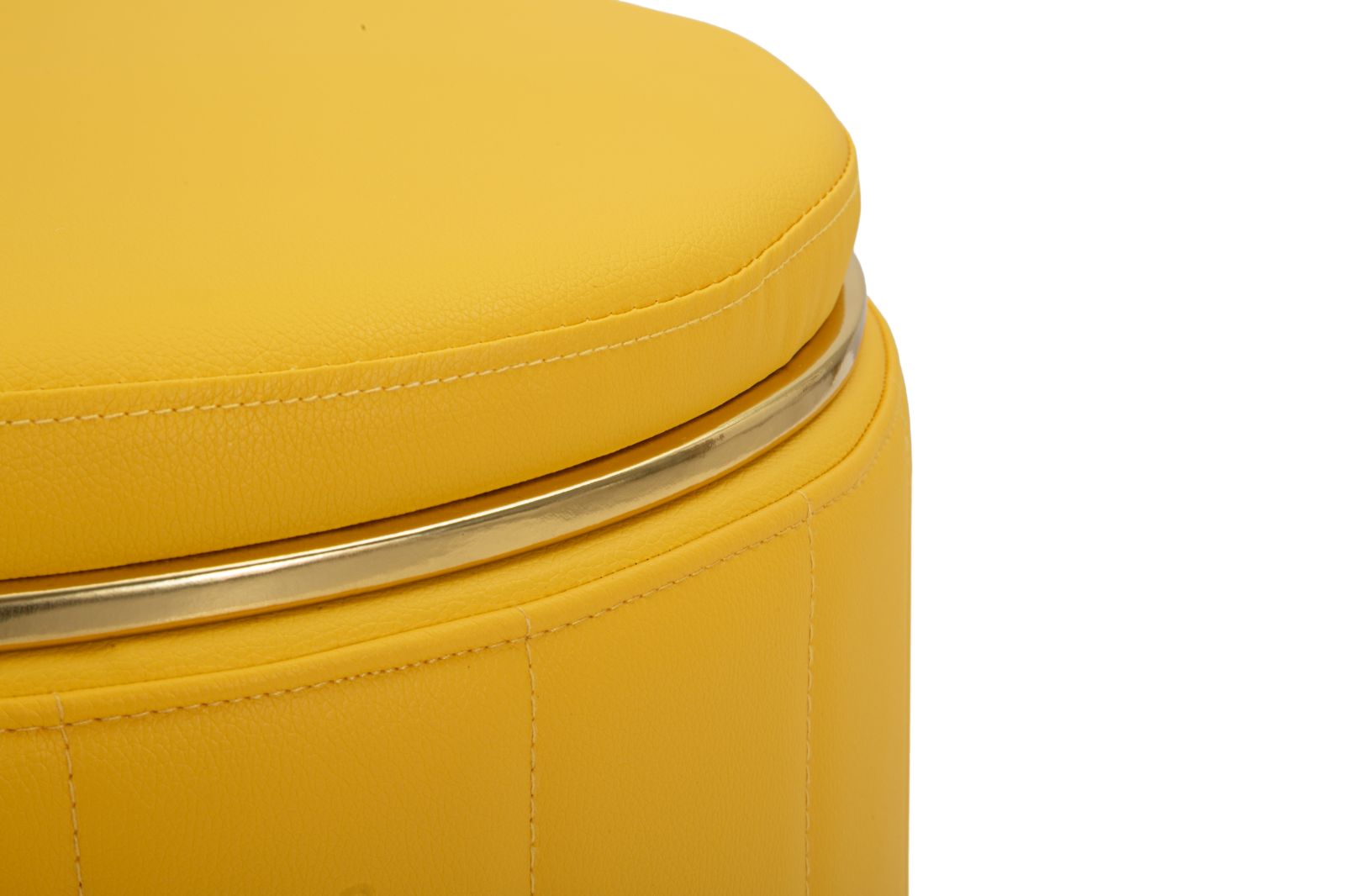 Sitzhocker London Senf mit Stauraum moderner Polsterhocker