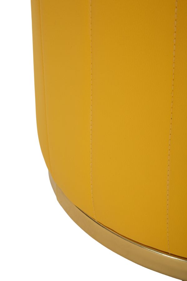Sitzhocker London Senf mit Stauraum moderner Polsterhocker