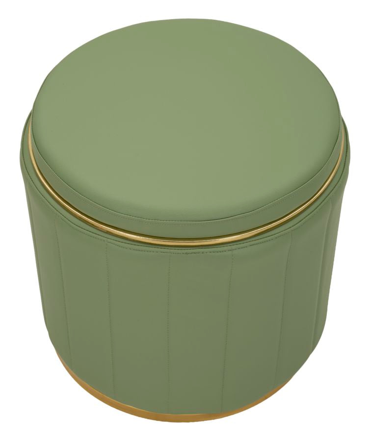 Sitzhocker London Grün mit Stauraum moderner Polsterhocker