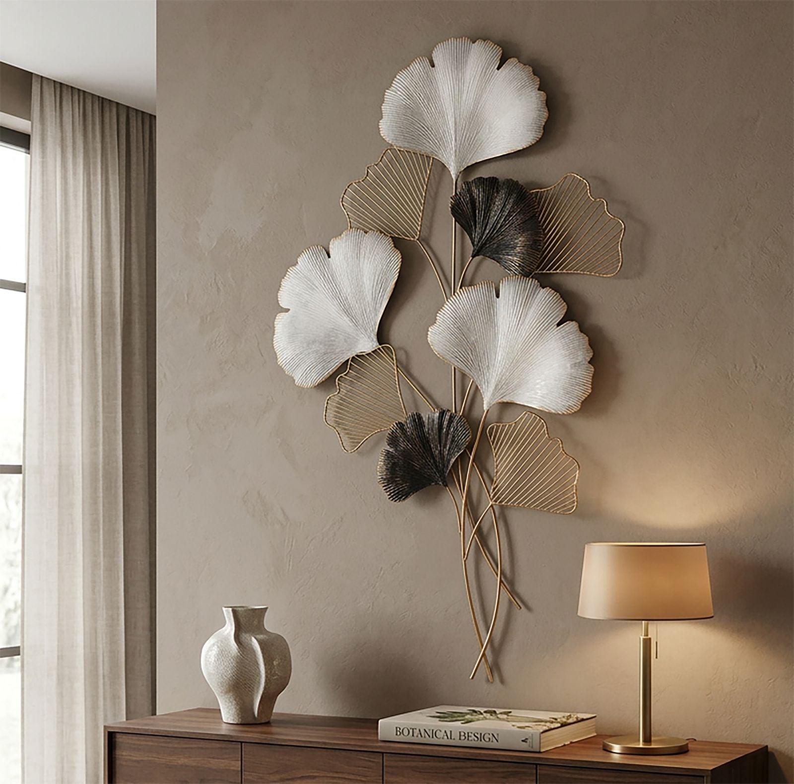 Wanddekoration Metall Ginkgo Design Ory