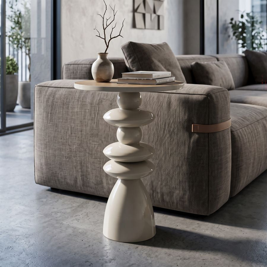 Beistelltisch Seoul rund creme 63 cm