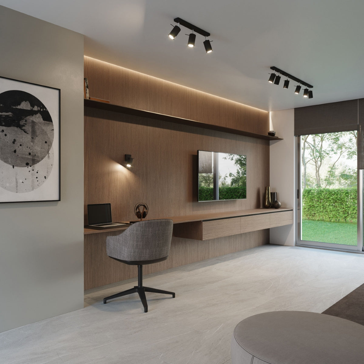 Wandleuchte RING Schwarz – Moderne Wandlampe für stilvolle Innenräume