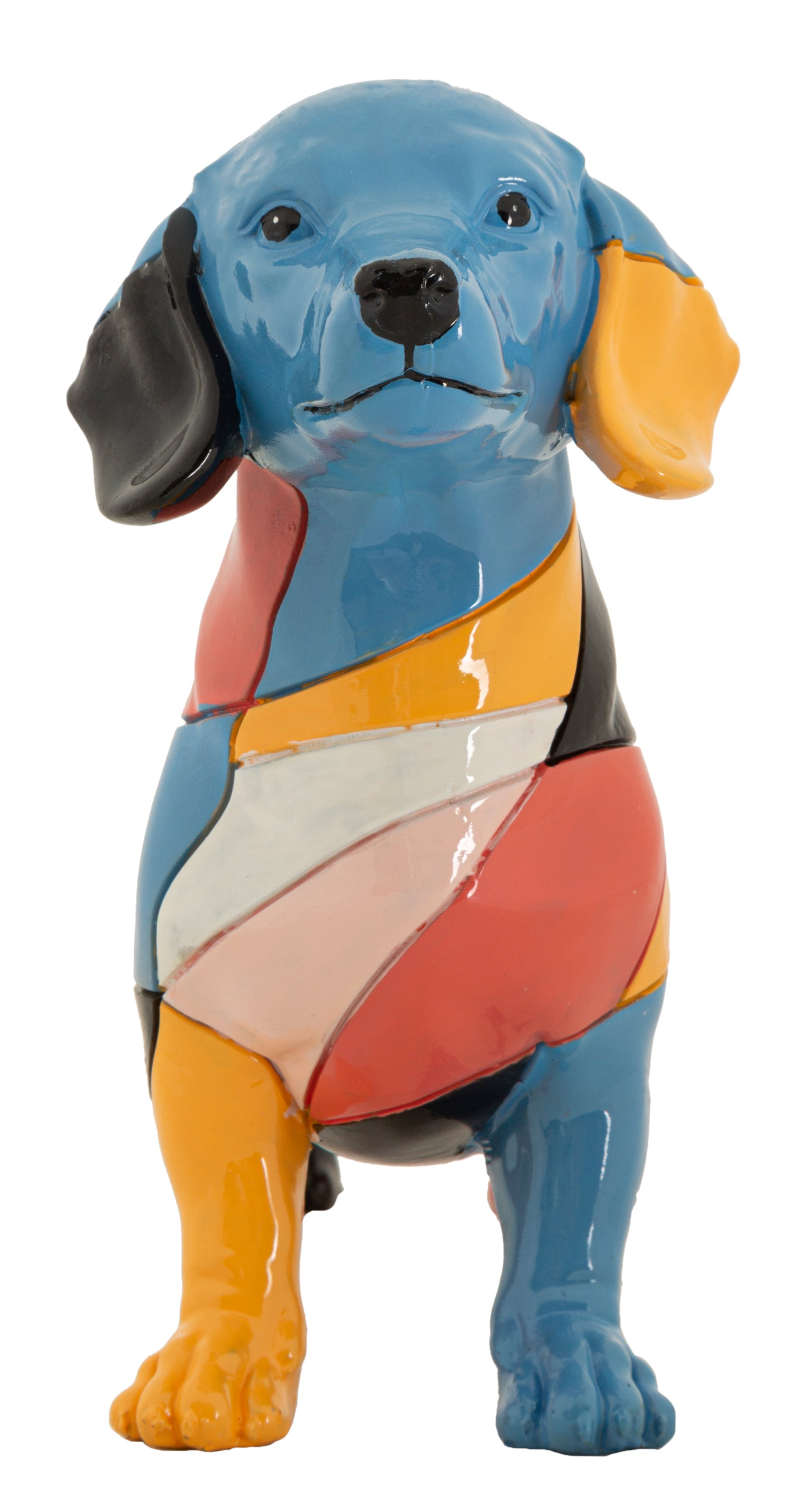 Dekofigur Dackel Pablo – Buntes Kunstwerk aus Italien 32,5cm