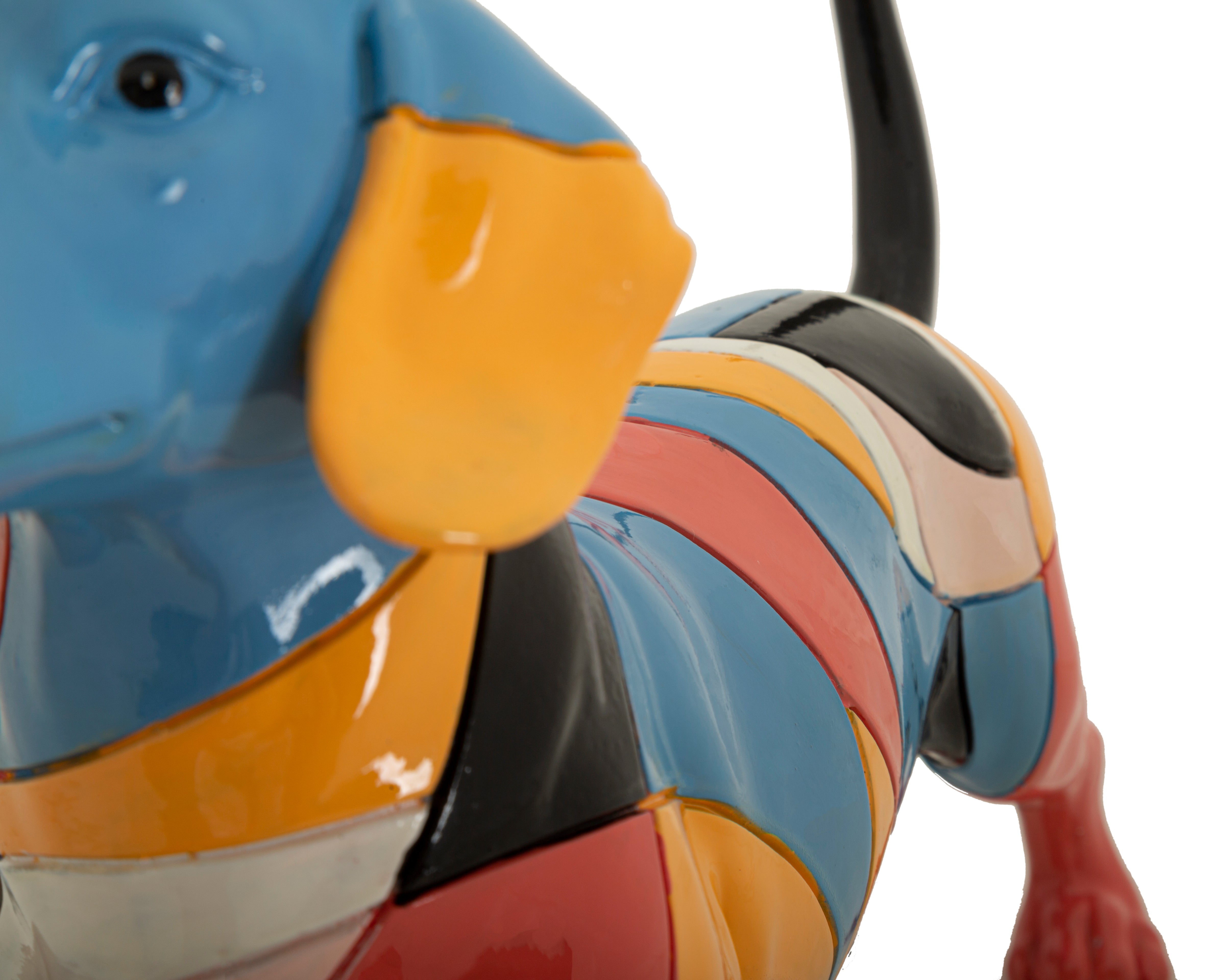 Dekofigur Dackel Pablo – Buntes Kunstwerk aus Italien 32,5cm