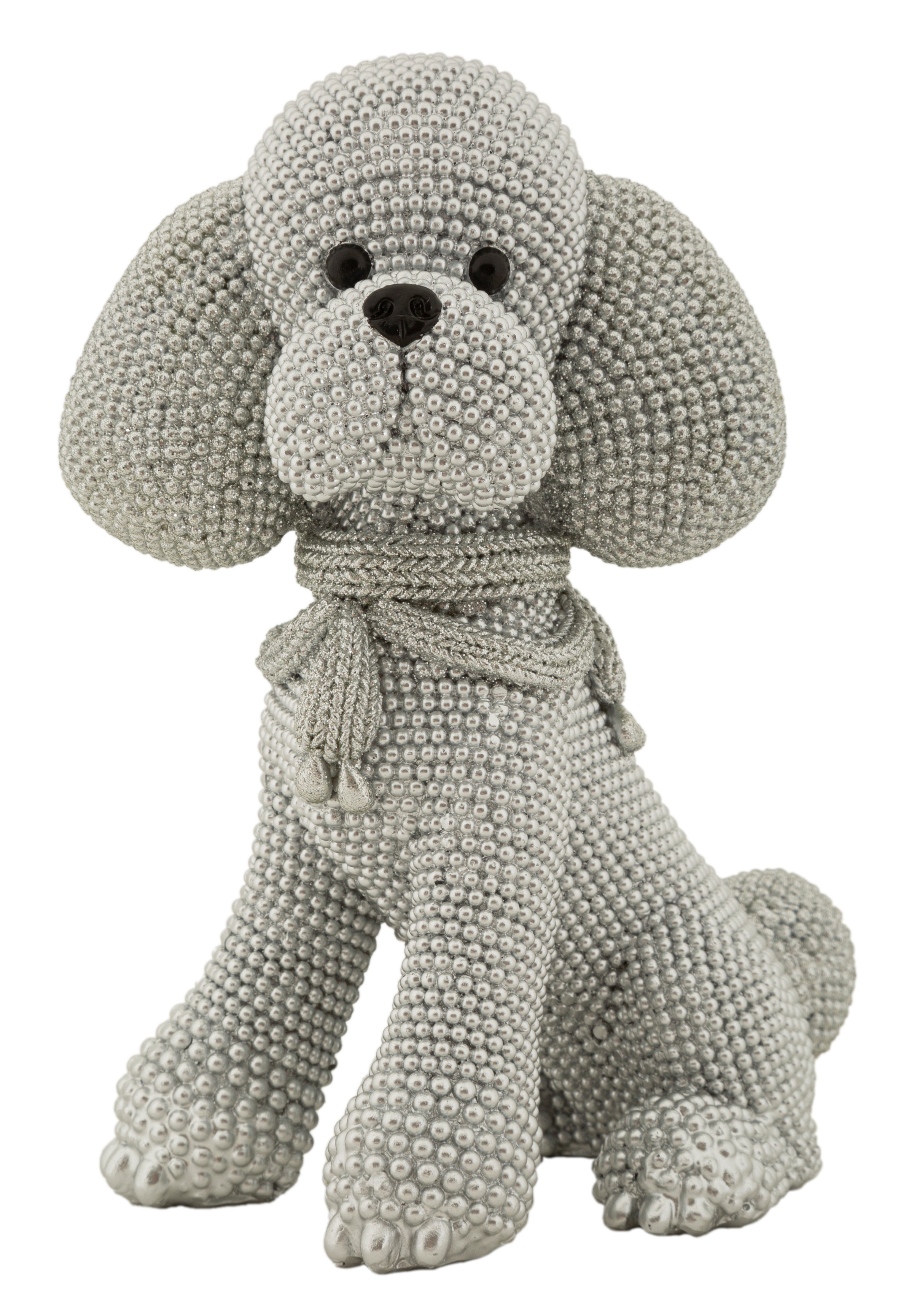 Dekofigur Pudel Sparkle – Glamouröser Deko Hund mit Perlenoptik 19cm