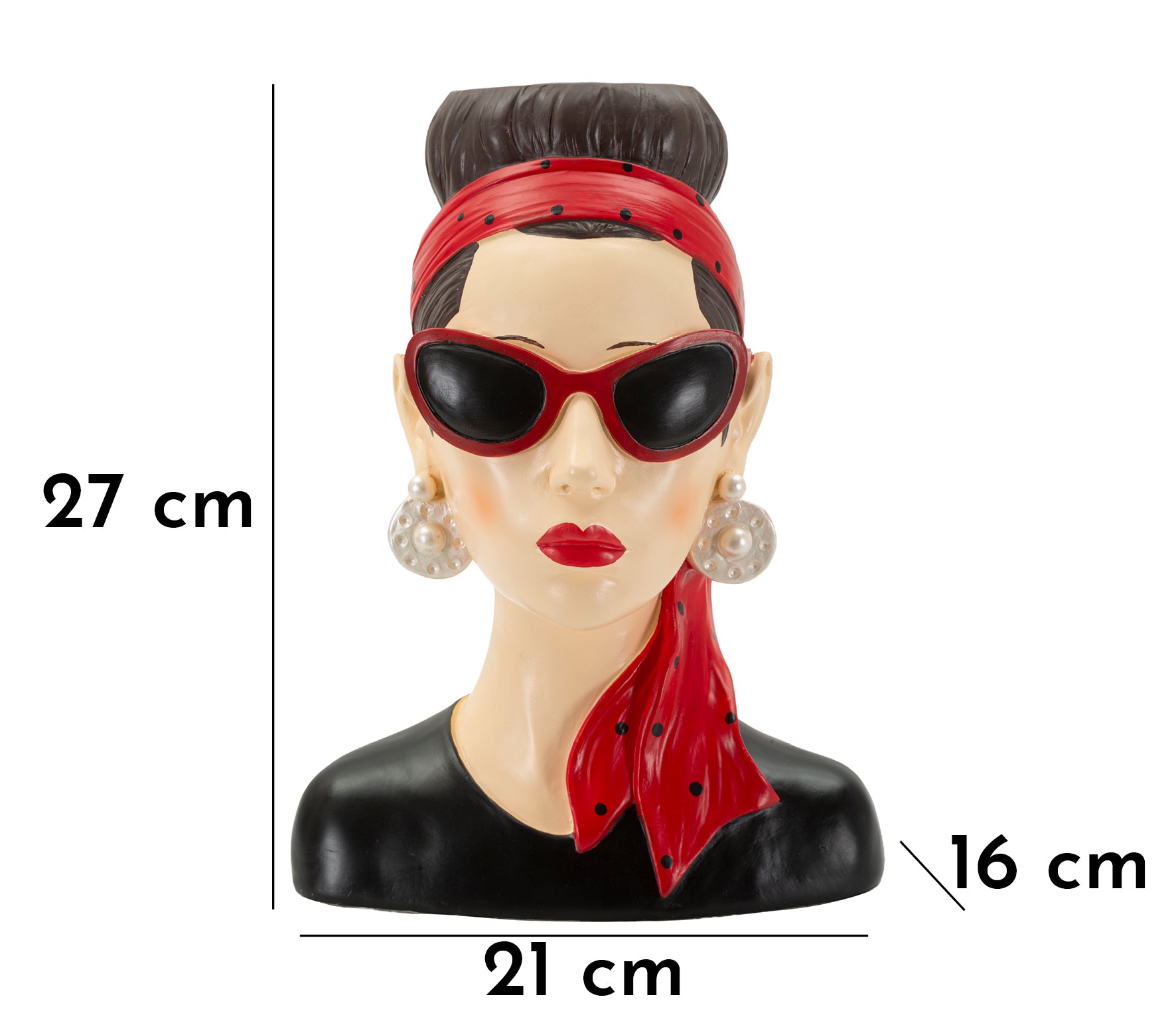 Lady Glamour Hollywood Vase Kopf Dekofigur Retro Stil