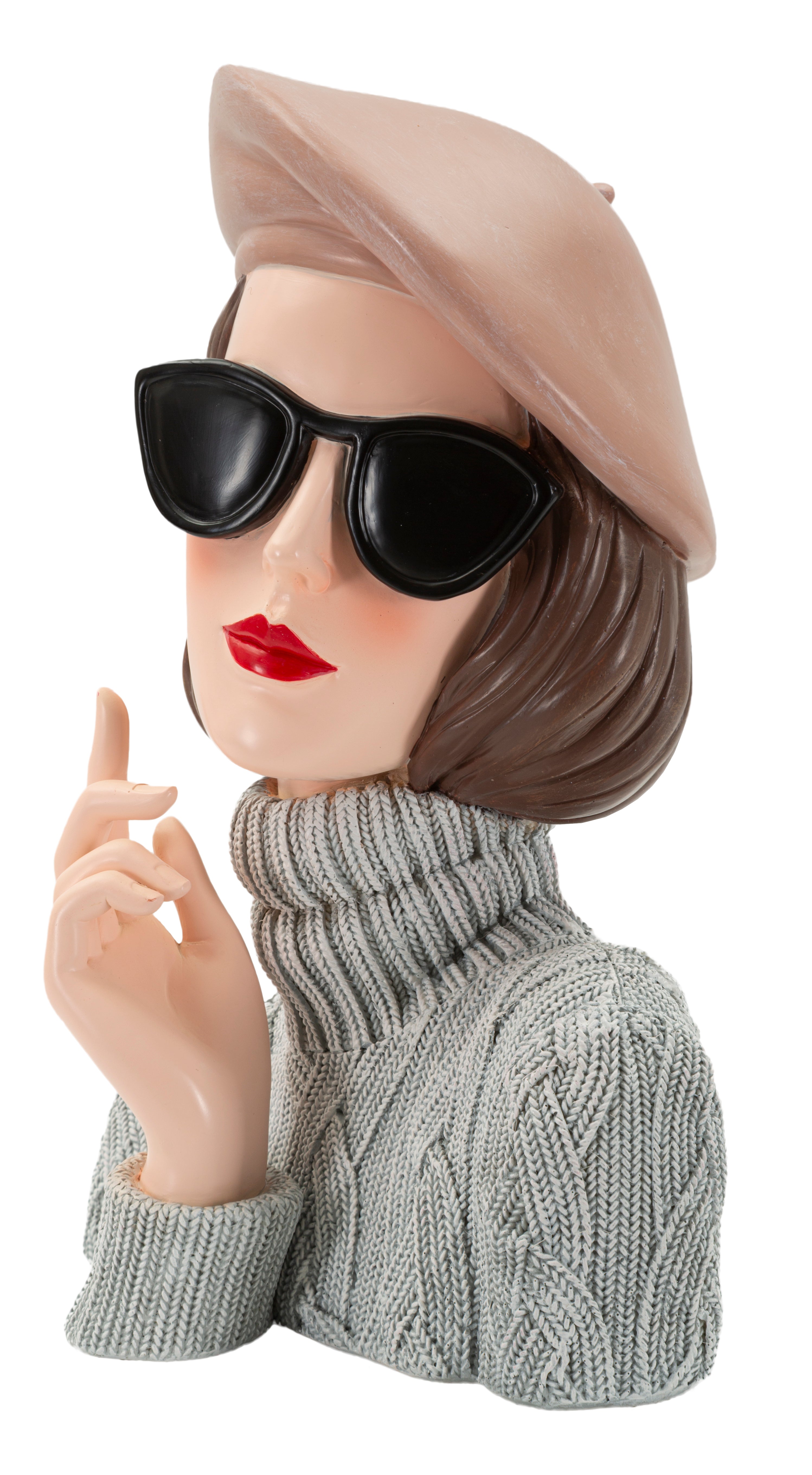 Dekofigur Lady Chic – Stilvolle Frauenbüste mit Sonnenbrille 26cm