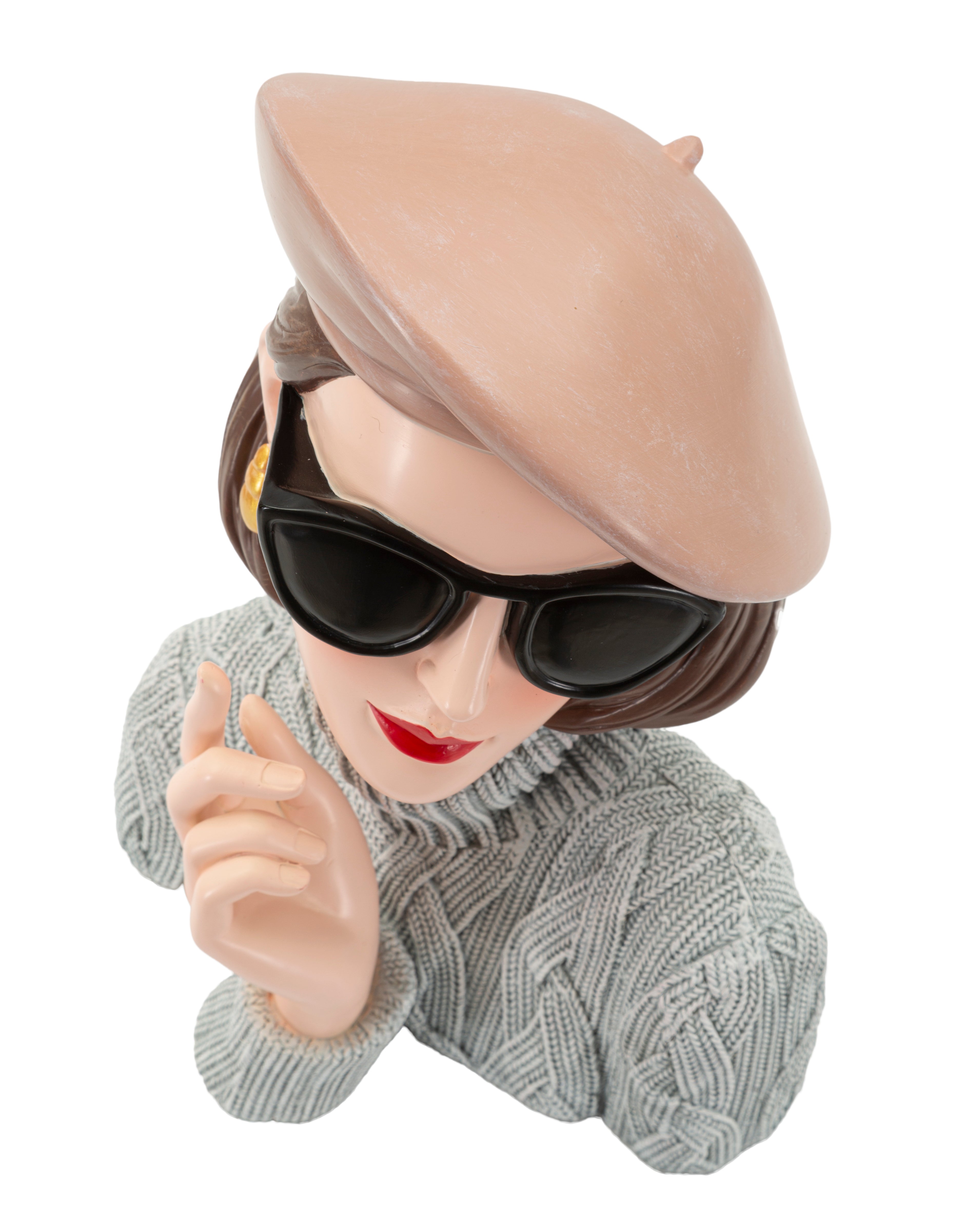 Dekofigur Lady Chic – Stilvolle Frauenbüste mit Sonnenbrille 26cm