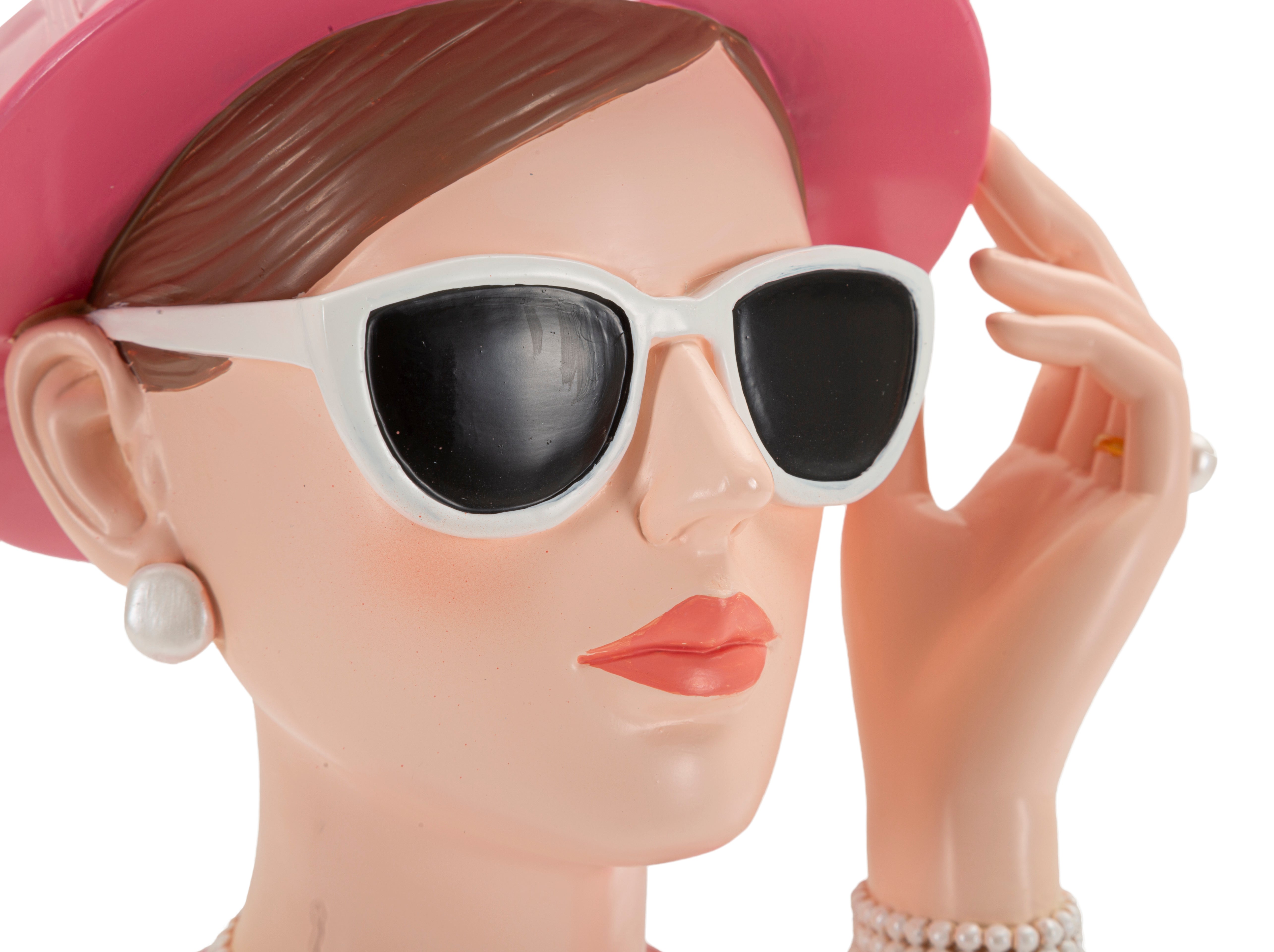 Lady Rose Dekofigur Frauenbüste Vintage Glamour Rosa Polyresin