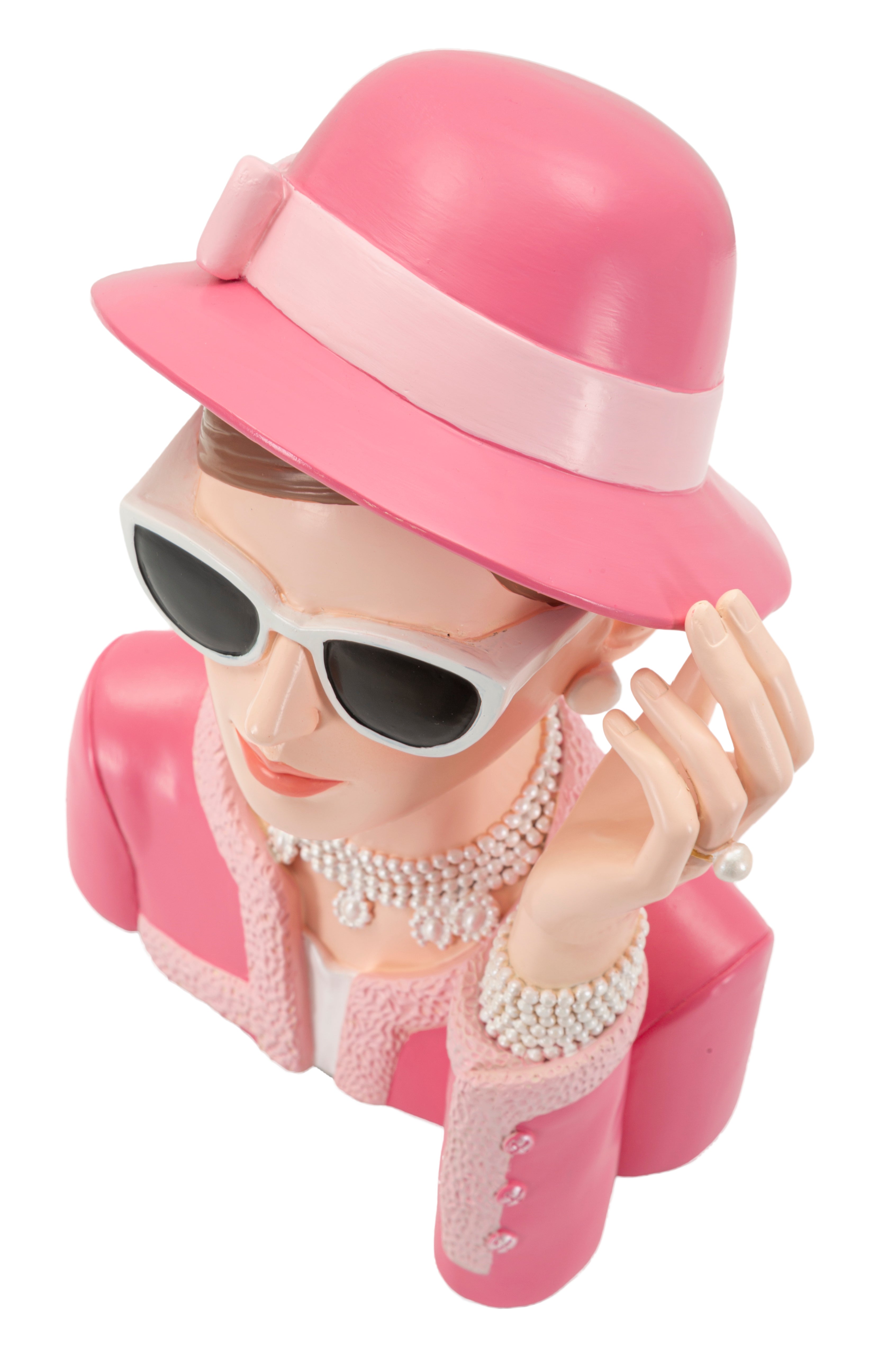 Lady Rose Dekofigur Frauenbüste Vintage Glamour Rosa Polyresin