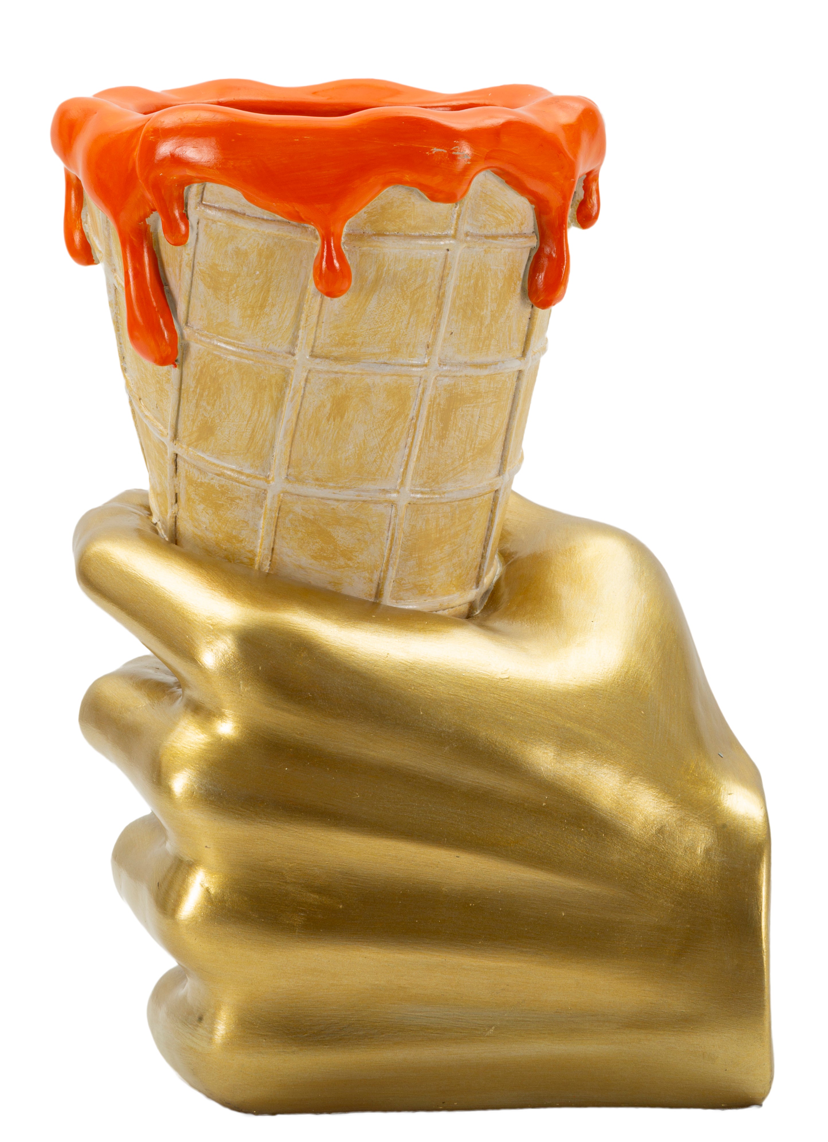 Dekoobjekt Icecream Vase Glamy Orange Gold 26cm