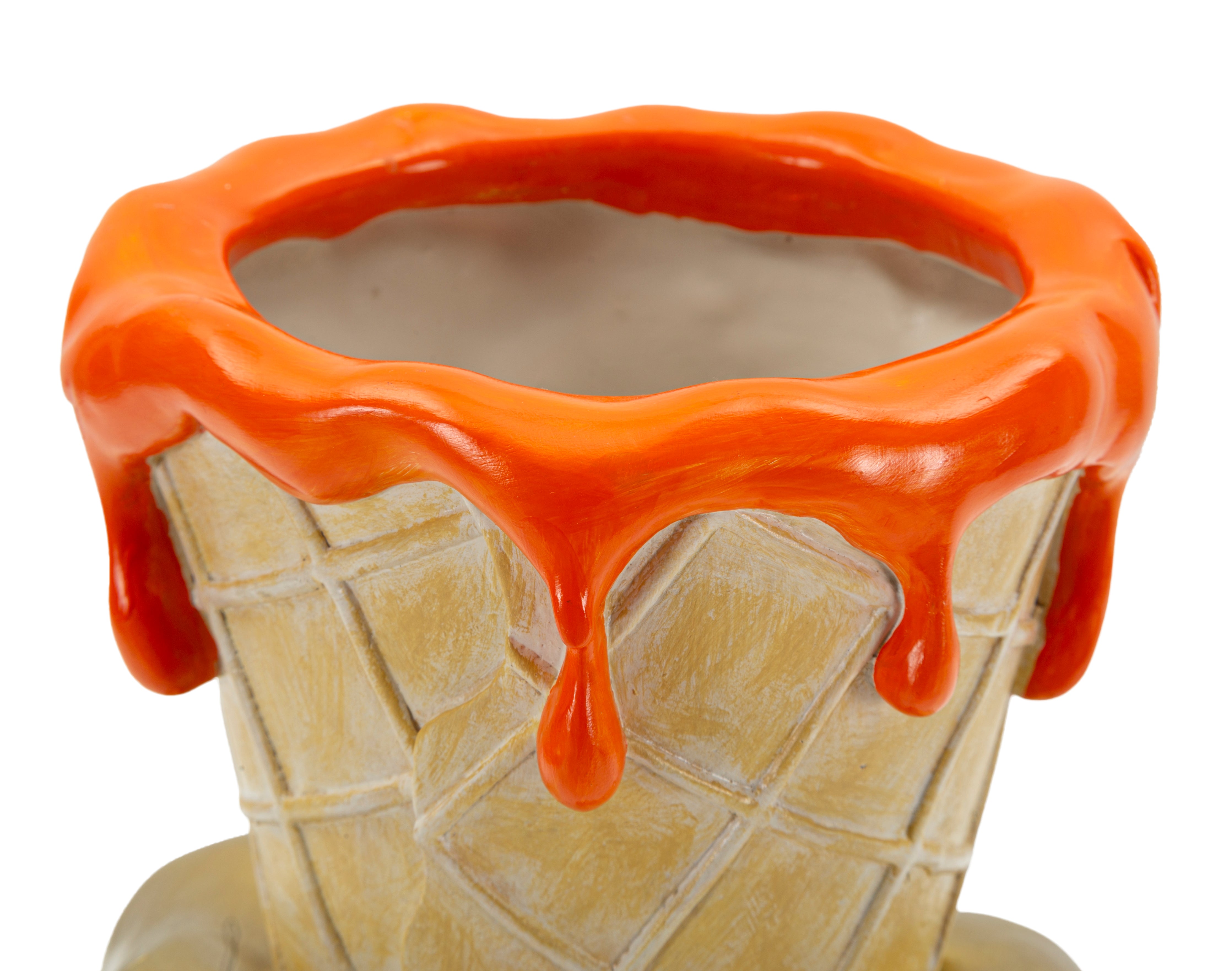 Dekoobjekt Icecream Vase Glamy Orange Gold 26cm