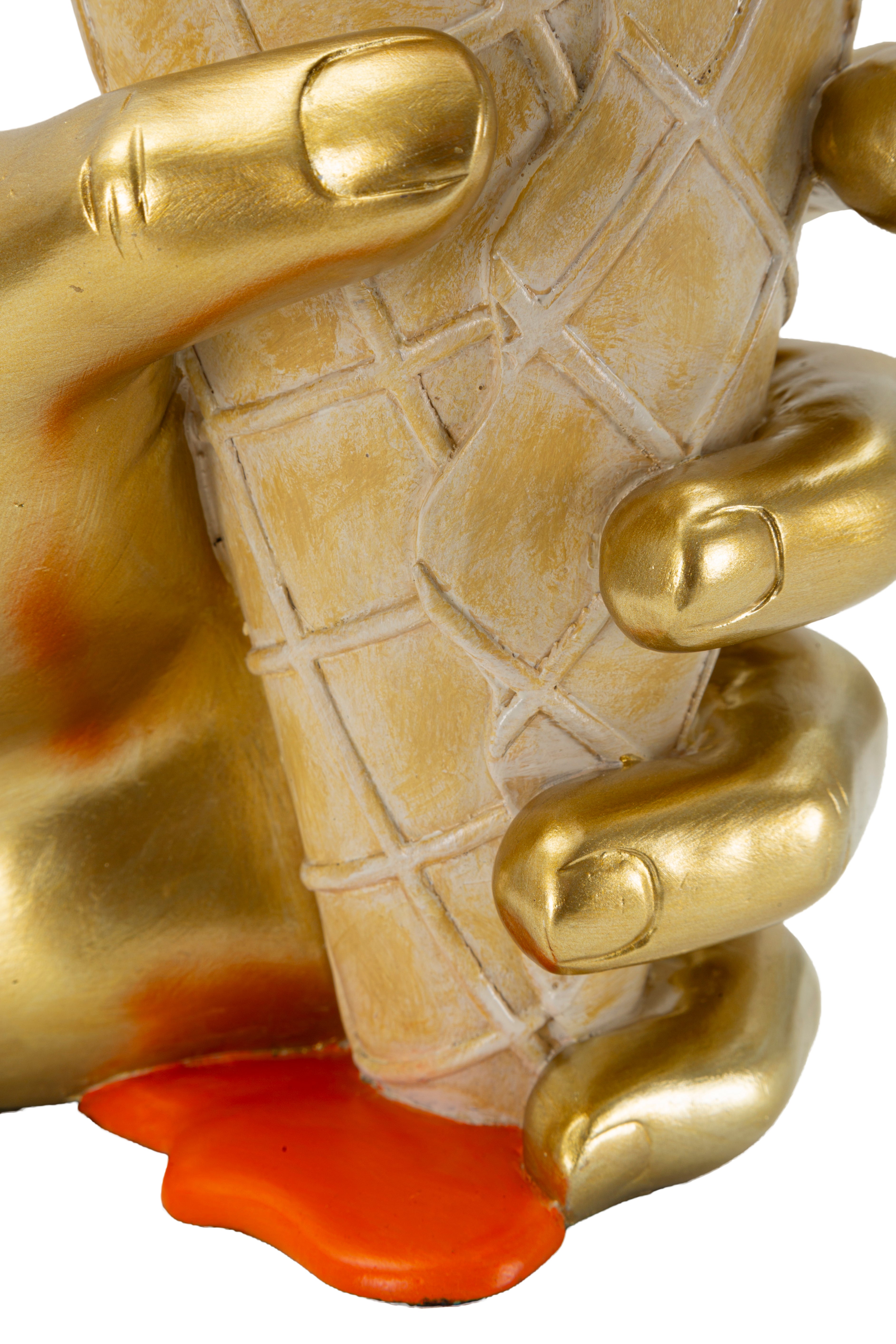 Dekoobjekt Icecream Vase Glamy Orange Gold 26cm