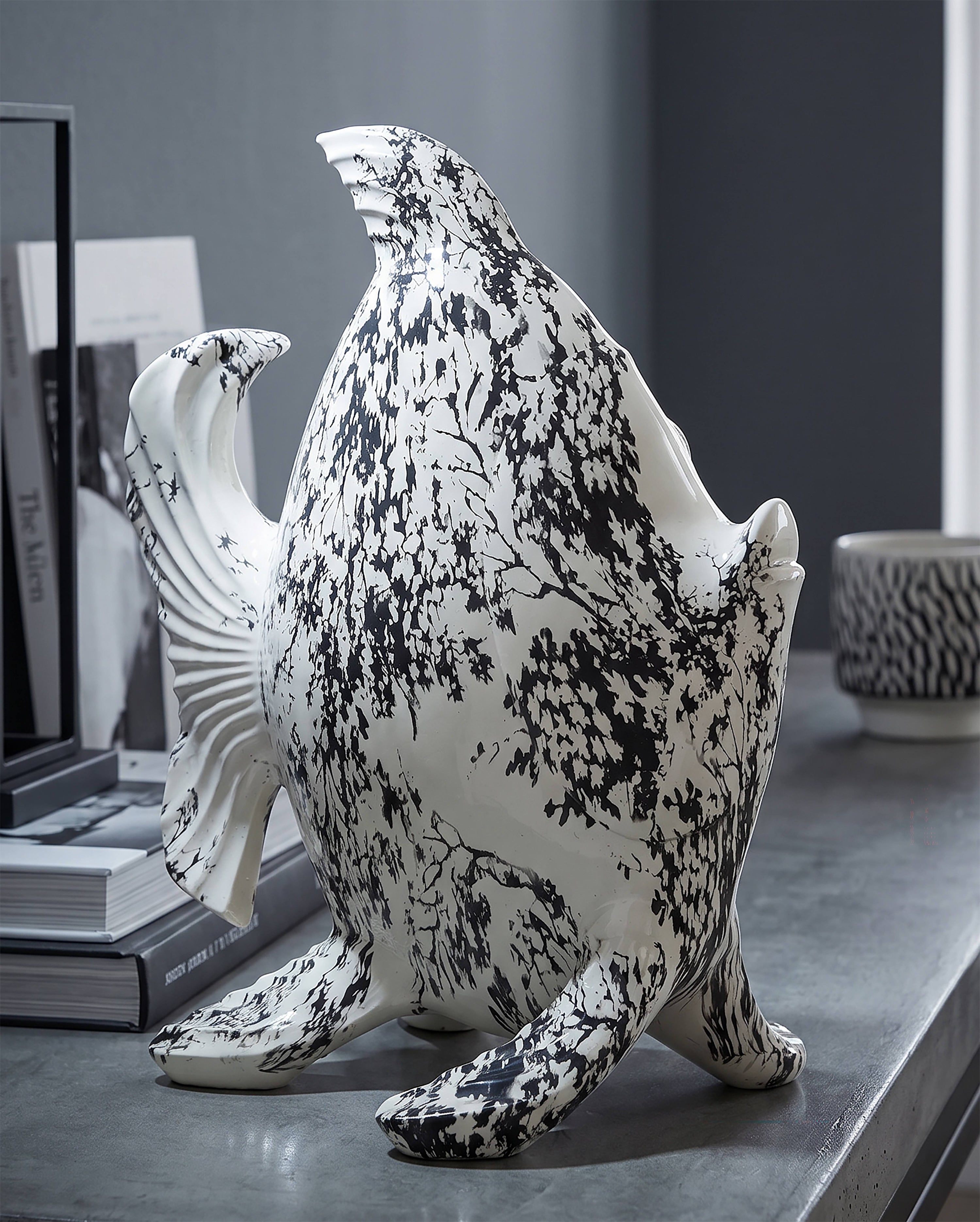 Skulptur Okinawa Pesce Fisch Dekofigur modern 37 cm