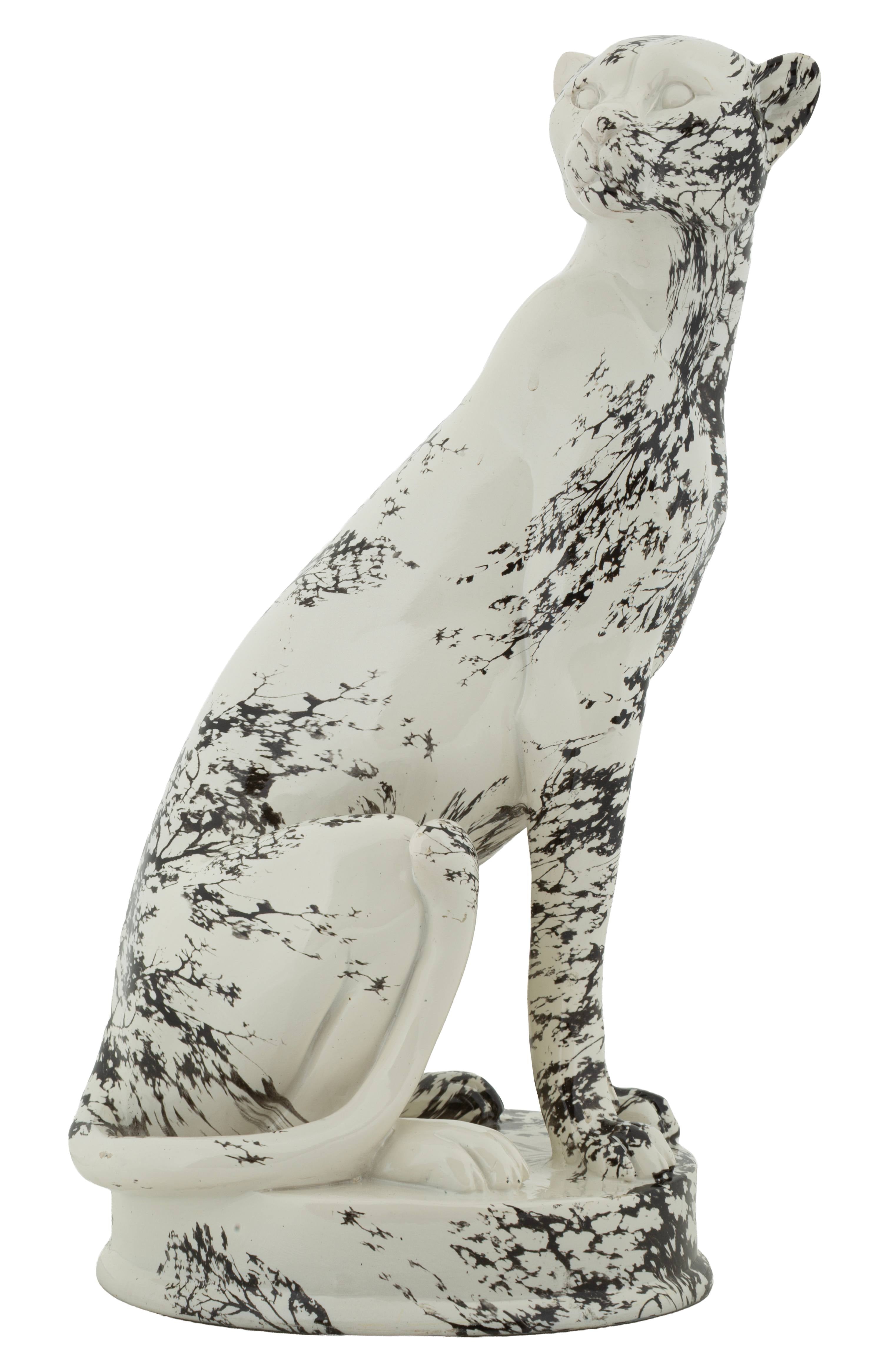 Dekofigur Leopard Okinawa modern Skulptur 42 cm