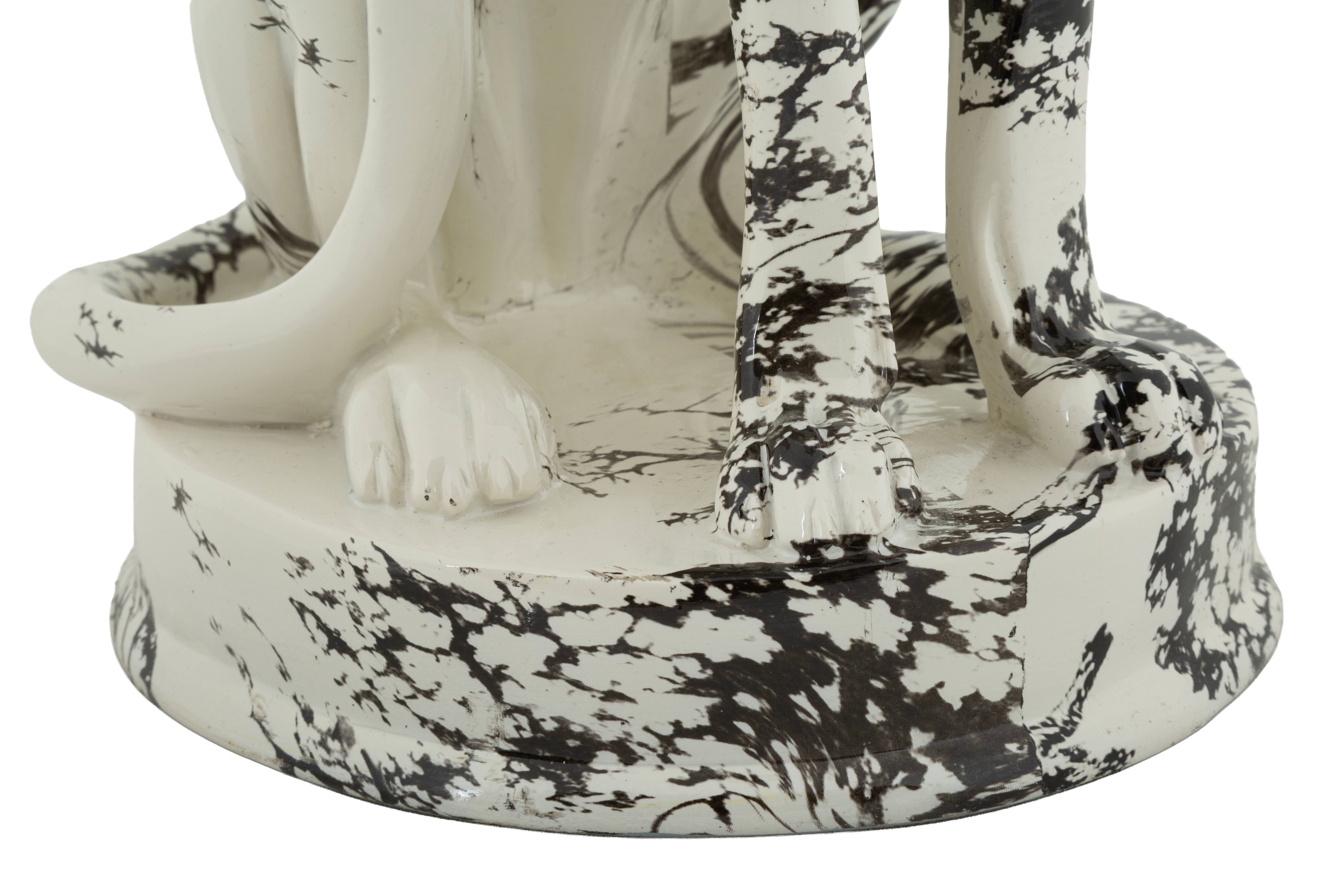 Dekofigur Leopard Okinawa modern Skulptur 42 cm