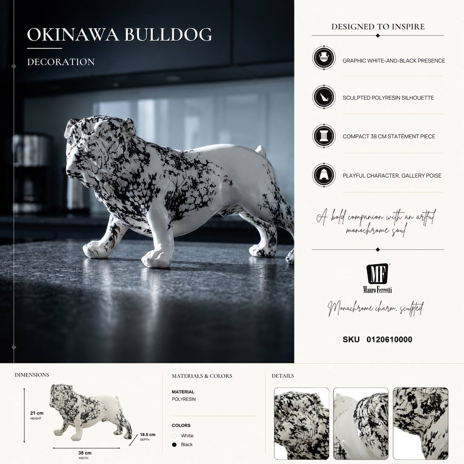 Dekofigur Bulldogge Bruno Okinawa 38 cm