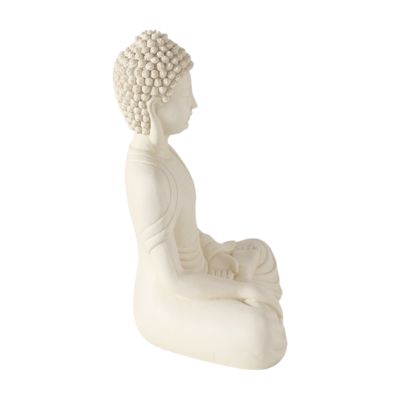 Buddha Figur Serenity 30 cm Cremeweiß Matt