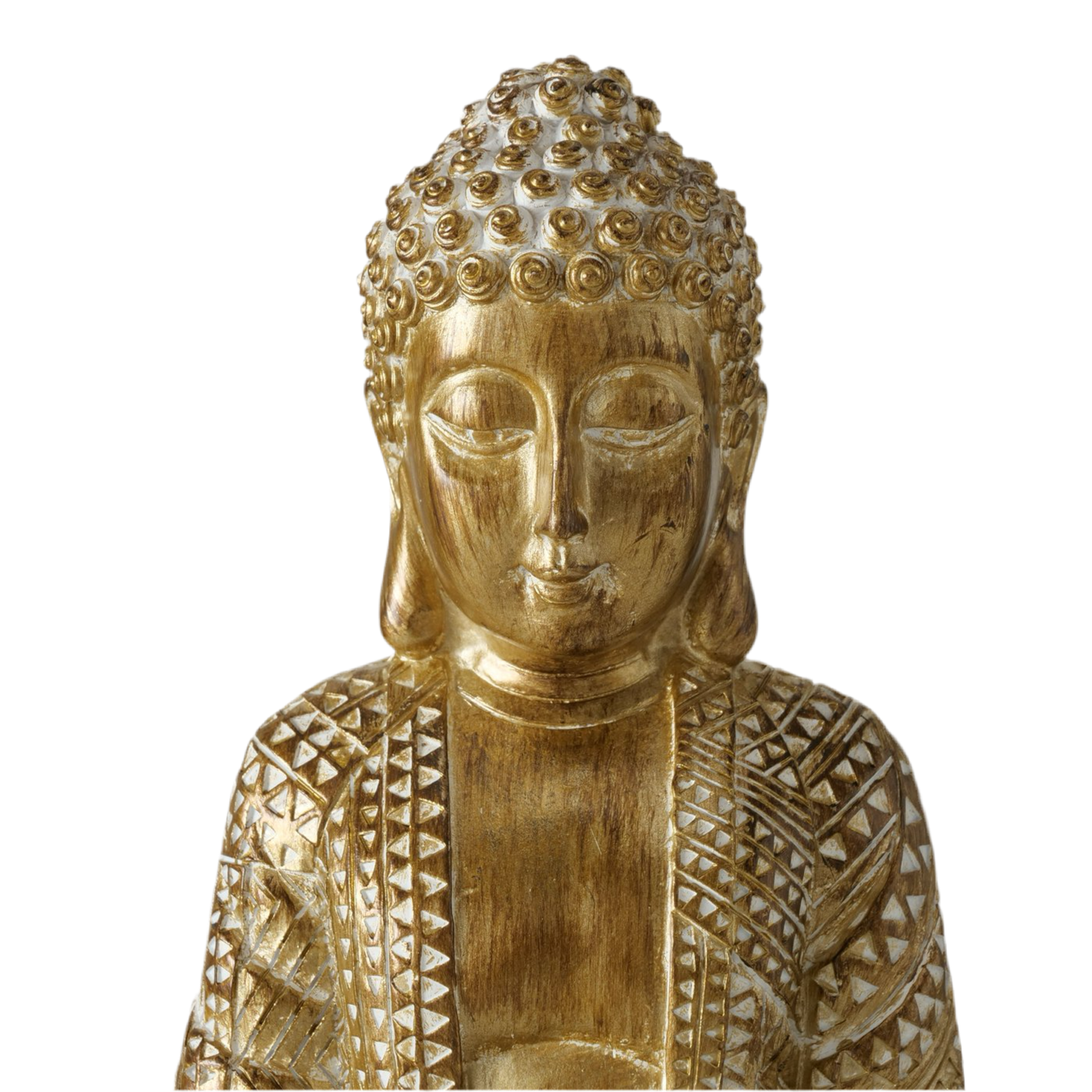 3er Set Buddha Figuren Shanti in Gold 18 cm