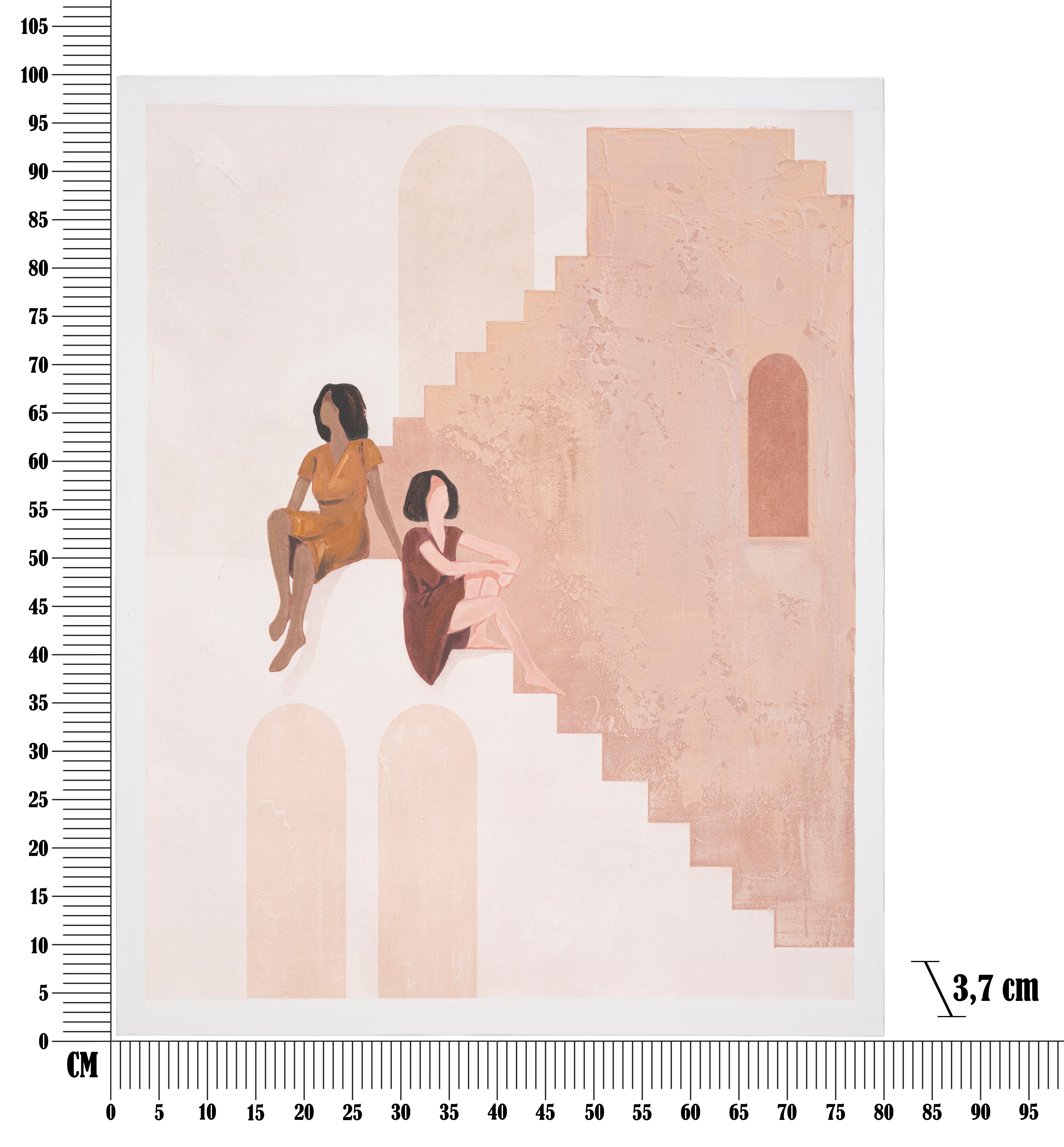 Solena Treppenmoment Wandbild Frauen auf Treppe Mediterranean Stil 80x100 cm
