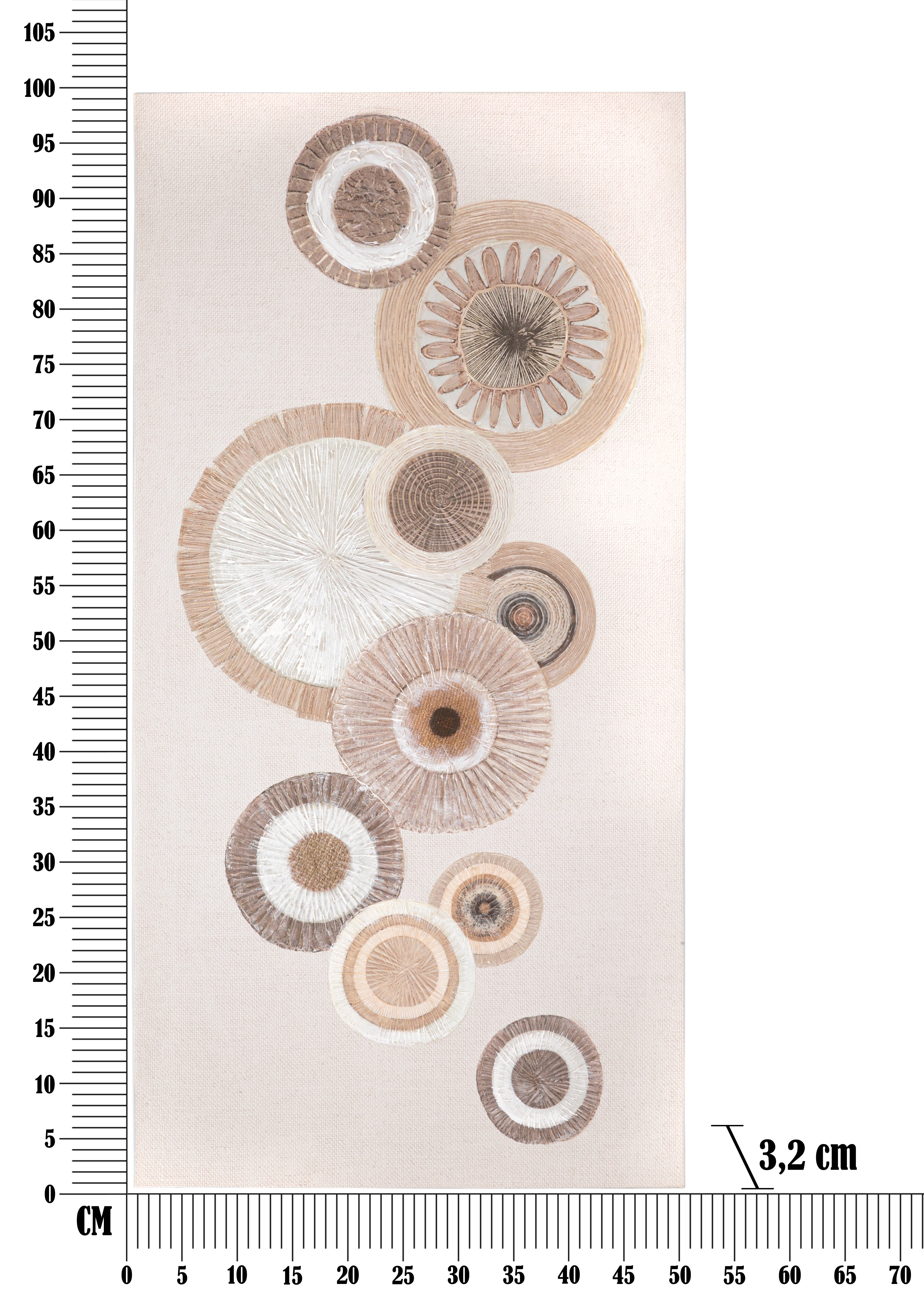 Wandbild Circly Naturtöne Boho Chic 50x100cm Leinwand Kunst