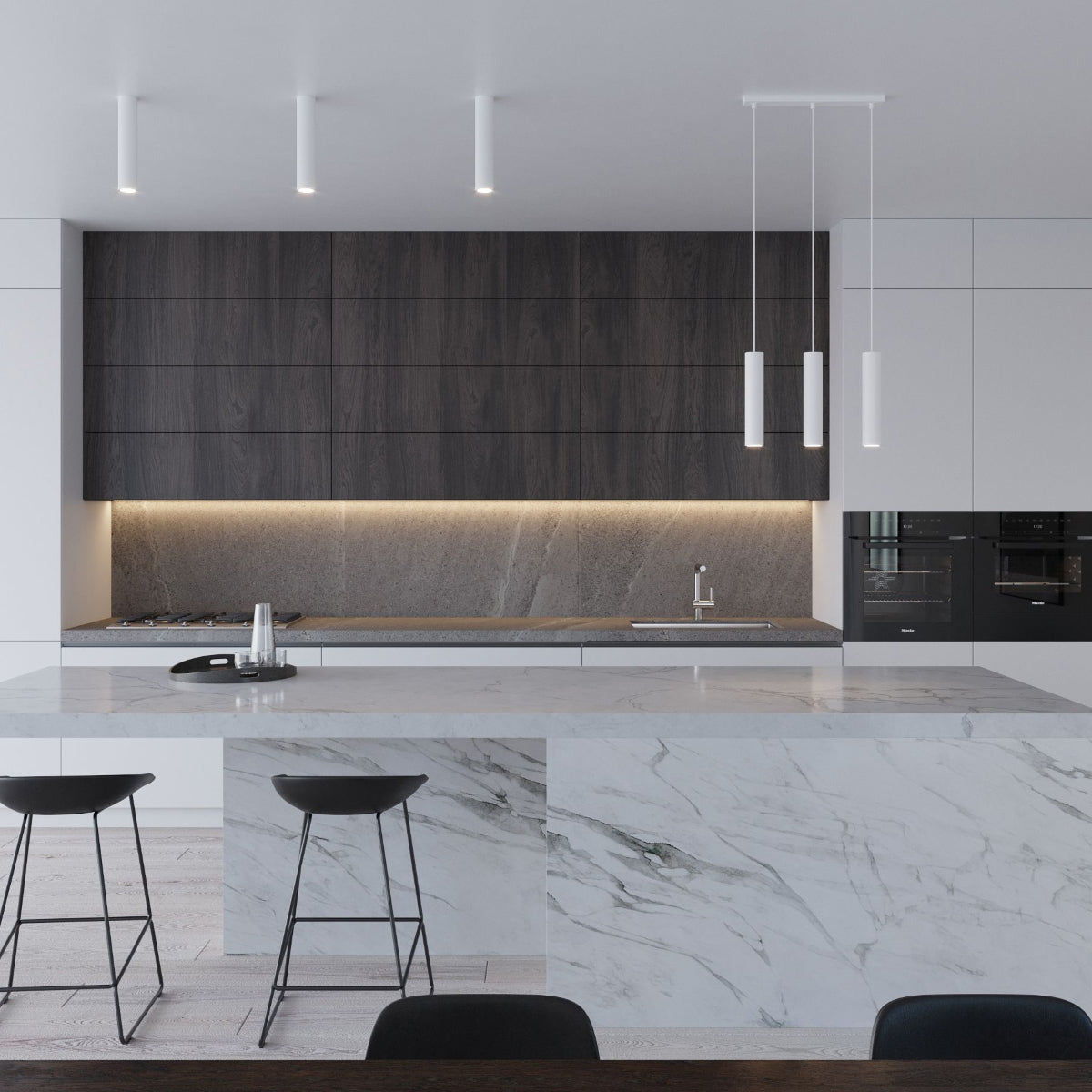 Pendelleuchte LAGOS 2 Weiß – Moderne Hängeleuchte mit zwei Lichtquellen