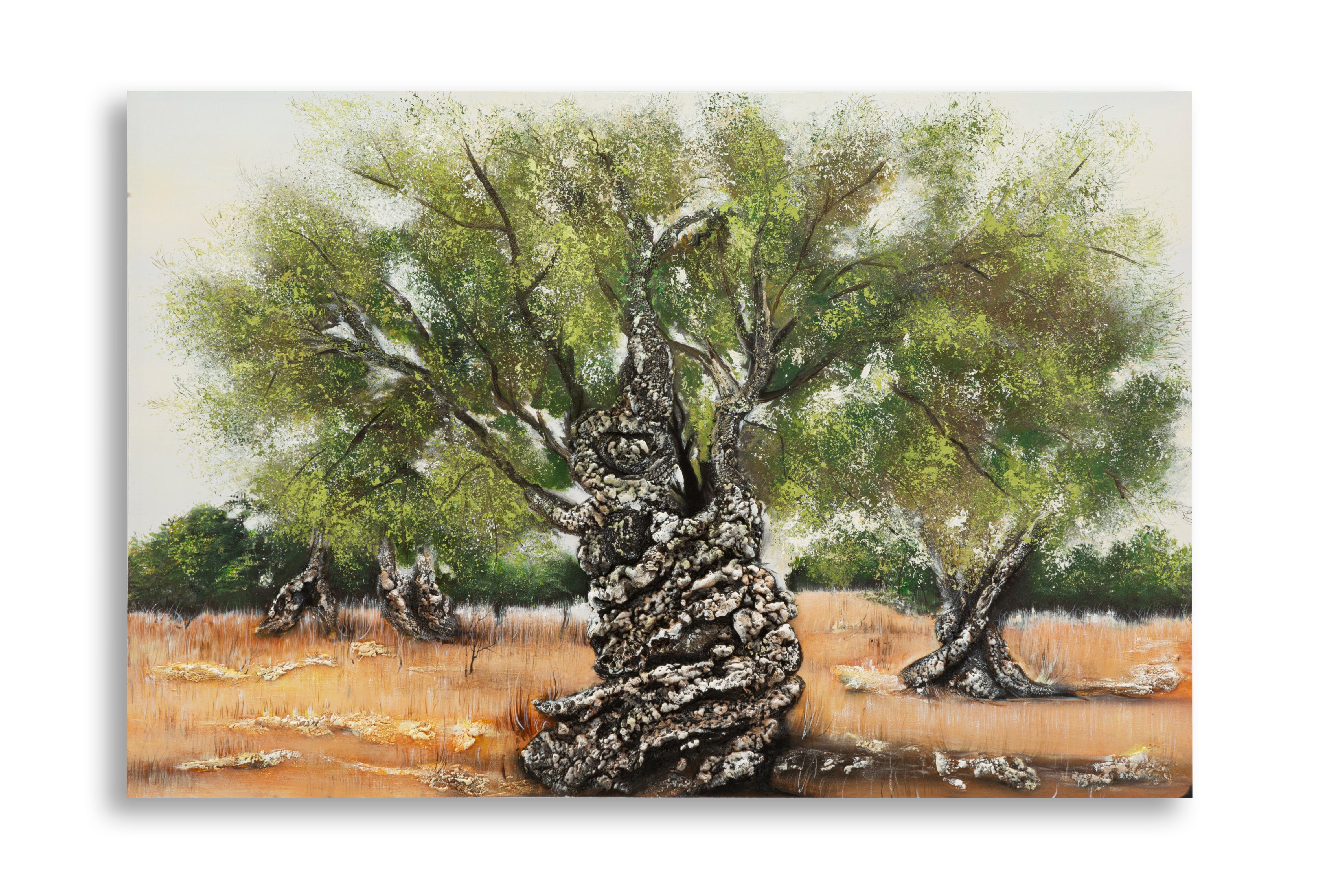 Mural Olivaro 120x80 Hand-painted canvas picture olive tree landscape