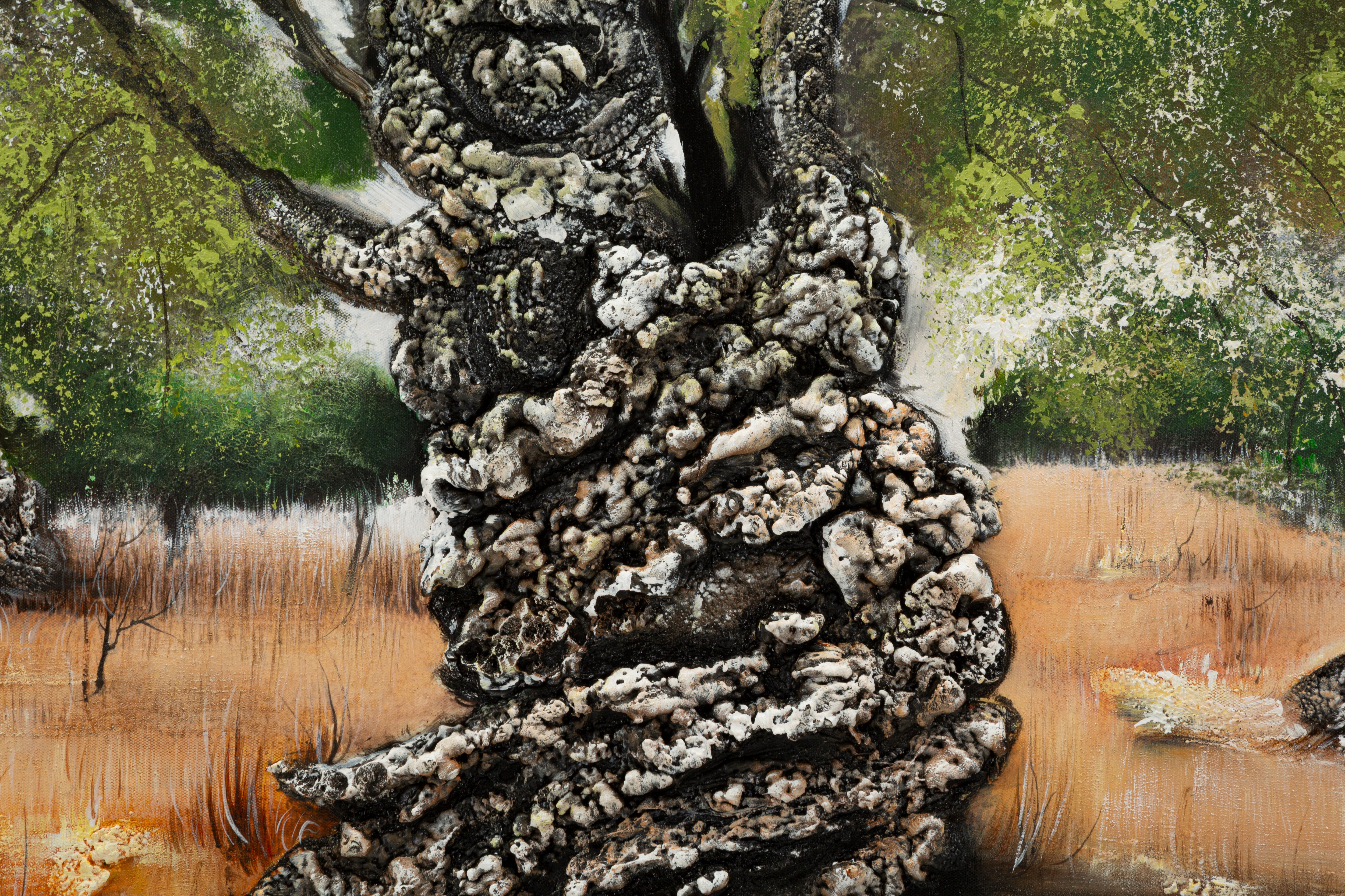 Wandbild Olivaro 120x80 Handgemaltes Leinwandbild Olivenbaum Landschaft