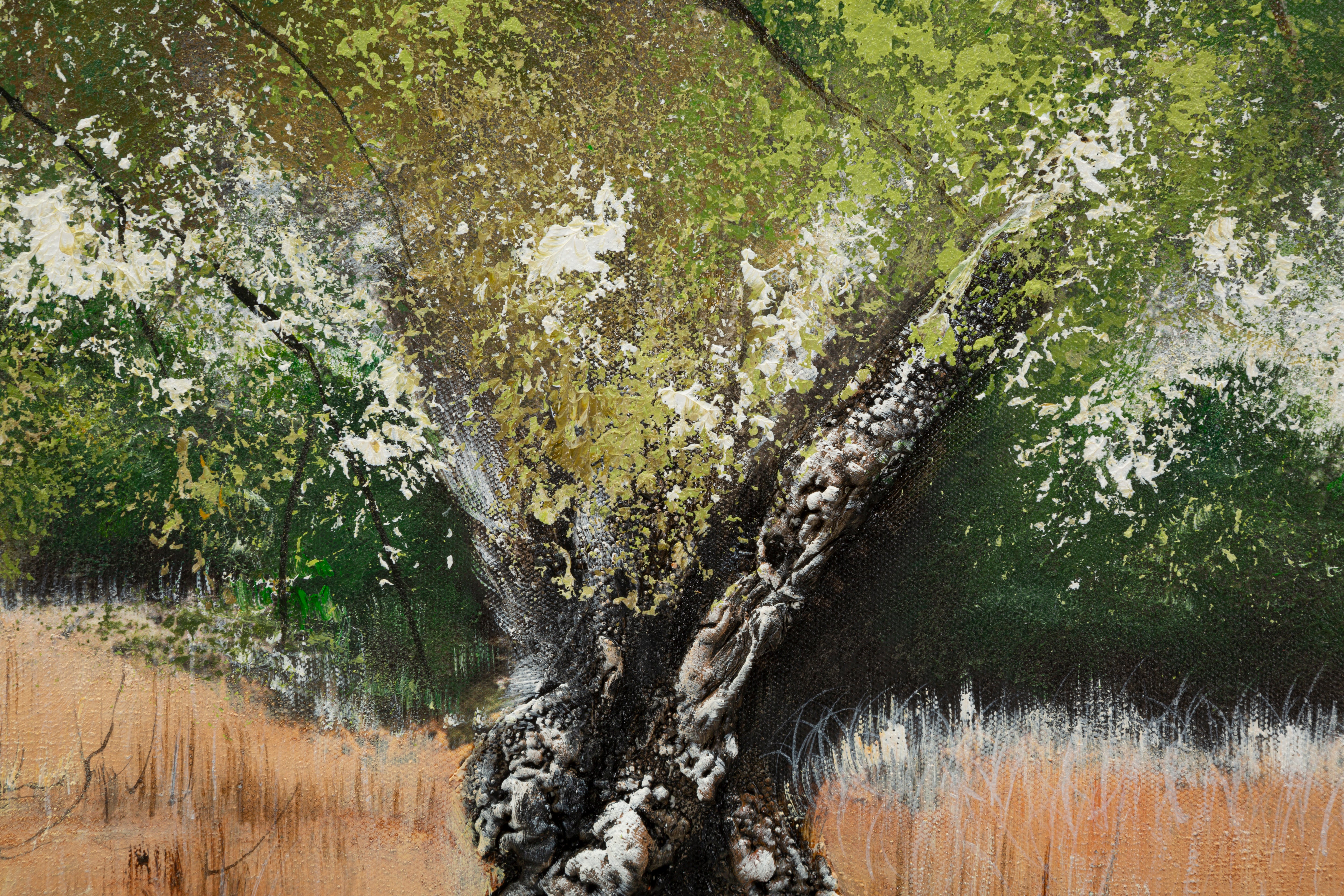 Wandbild Olivaro 120x80 Handgemaltes Leinwandbild Olivenbaum Landschaft