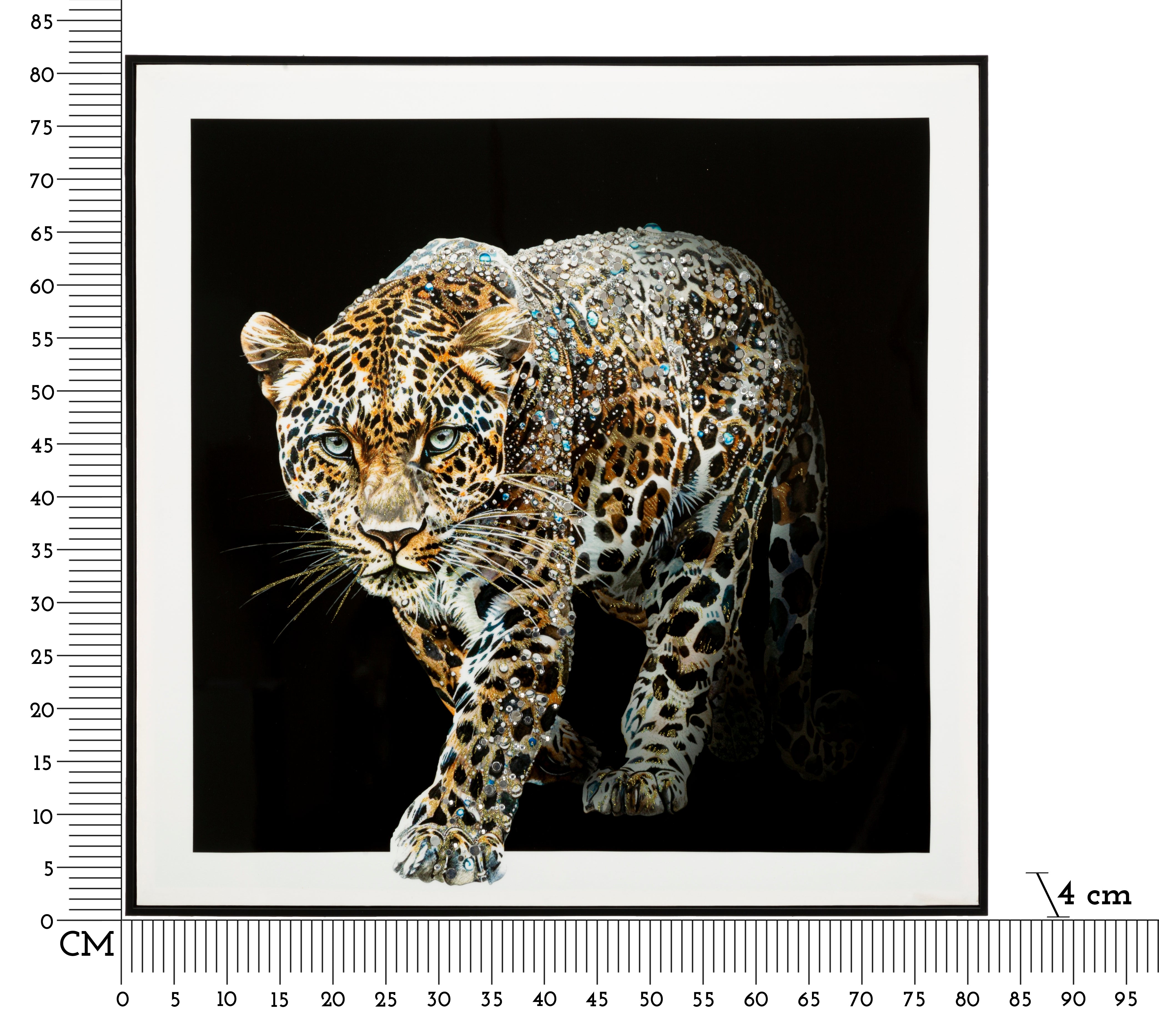 Wandbild Jaguar Deluxe Mit Rahmen Schwarz Lackoptik 82x82cm