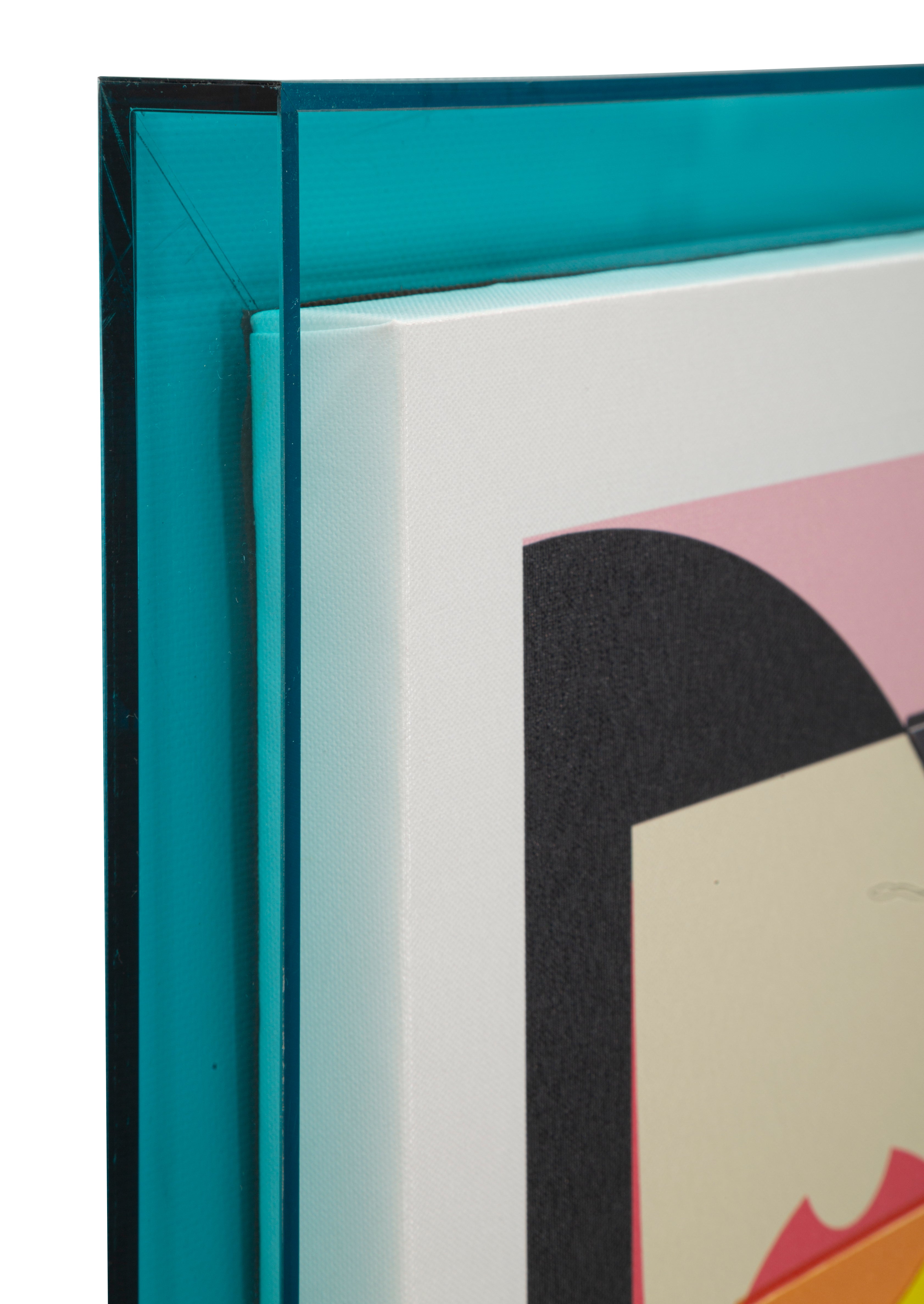 Wandbild Faceform 50x70 Modern Abstrakt mit Türkisrahmen