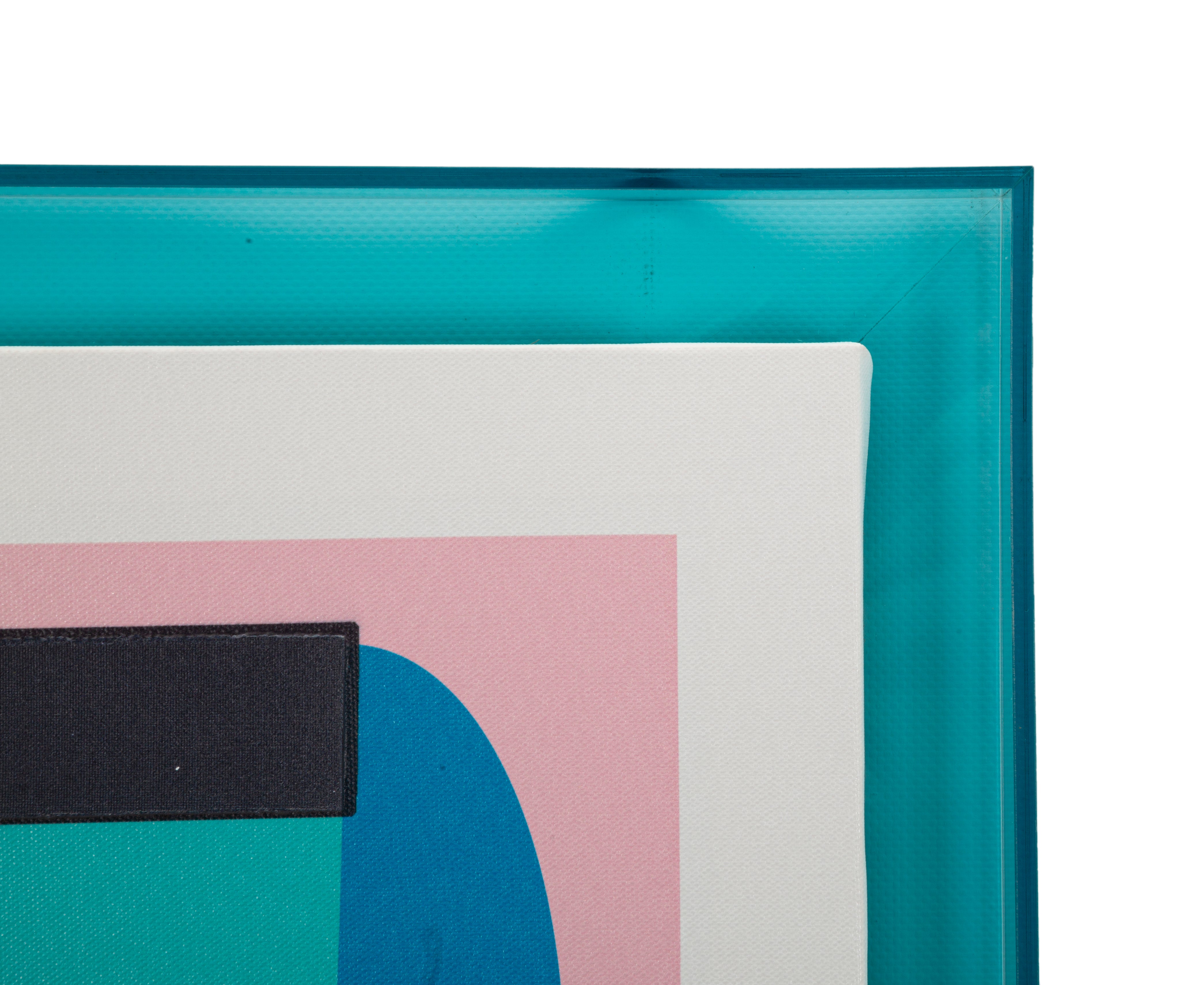 Wandbild Faceform 50x70 Modern Abstrakt mit Türkisrahmen