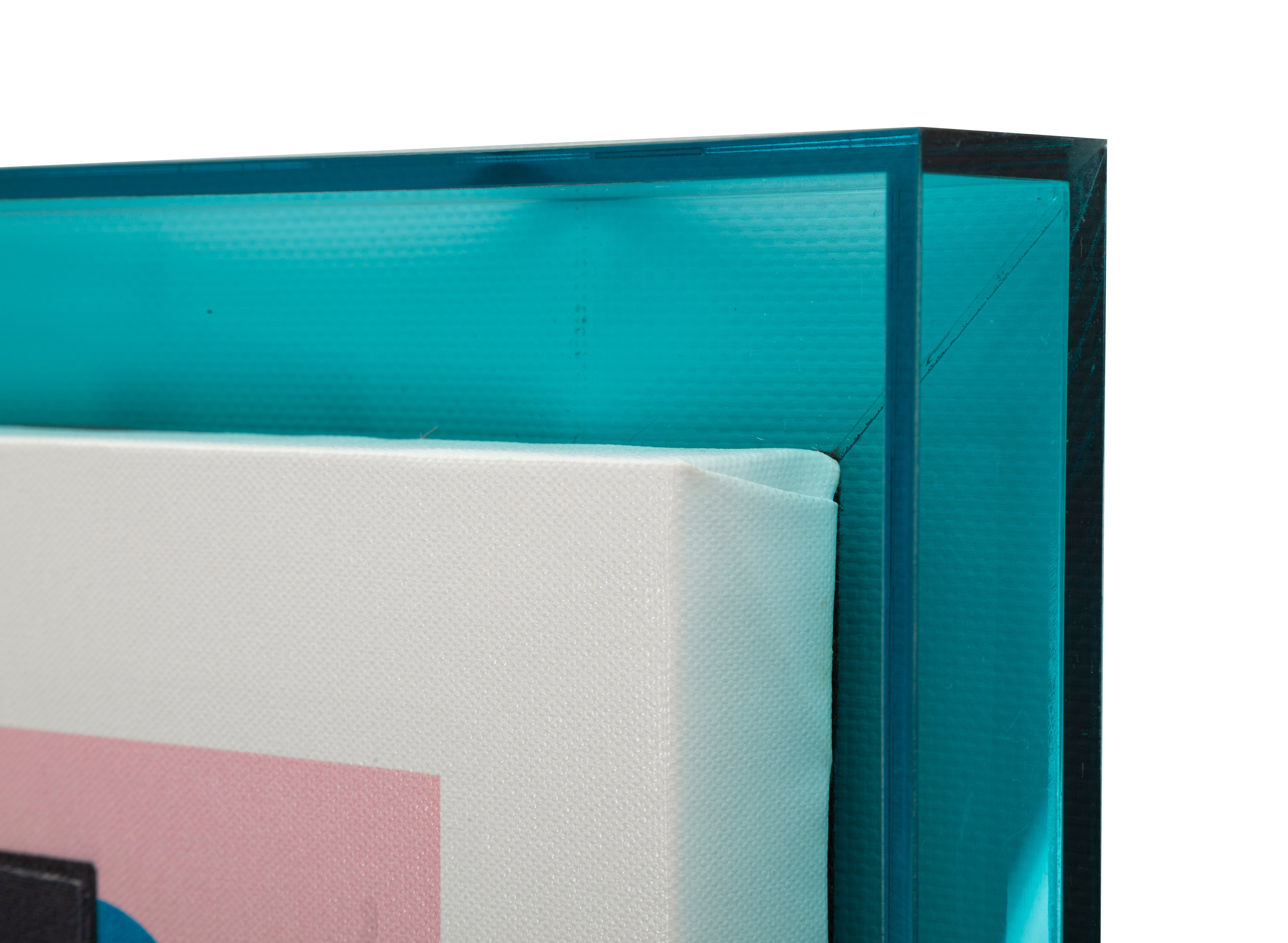 Wandbild Faceform 50x70 Modern Abstrakt mit Türkisrahmen