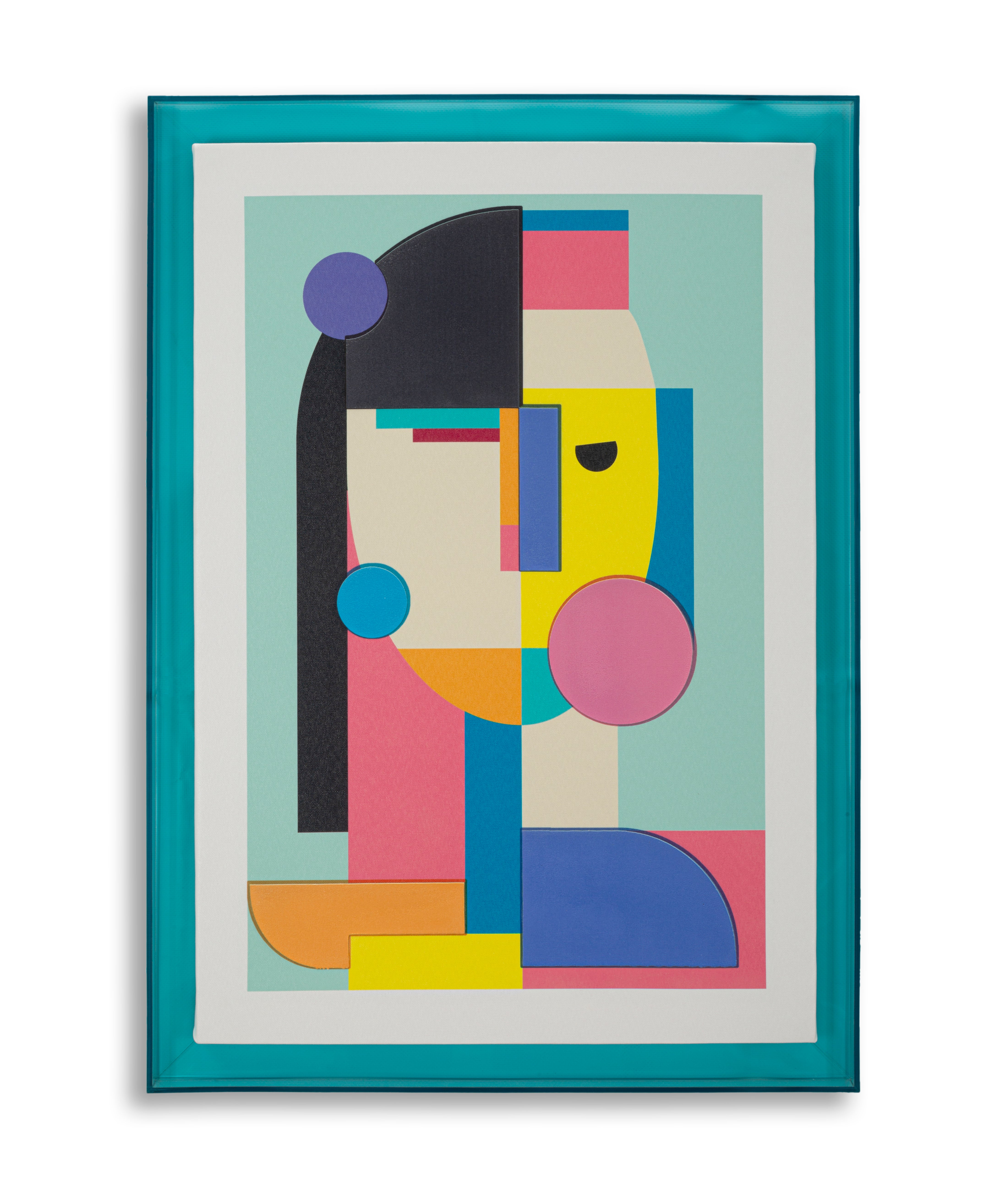 Wandbild Cubessa 50x70 Modern Abstrakt mit Acrylrahmen Türkis