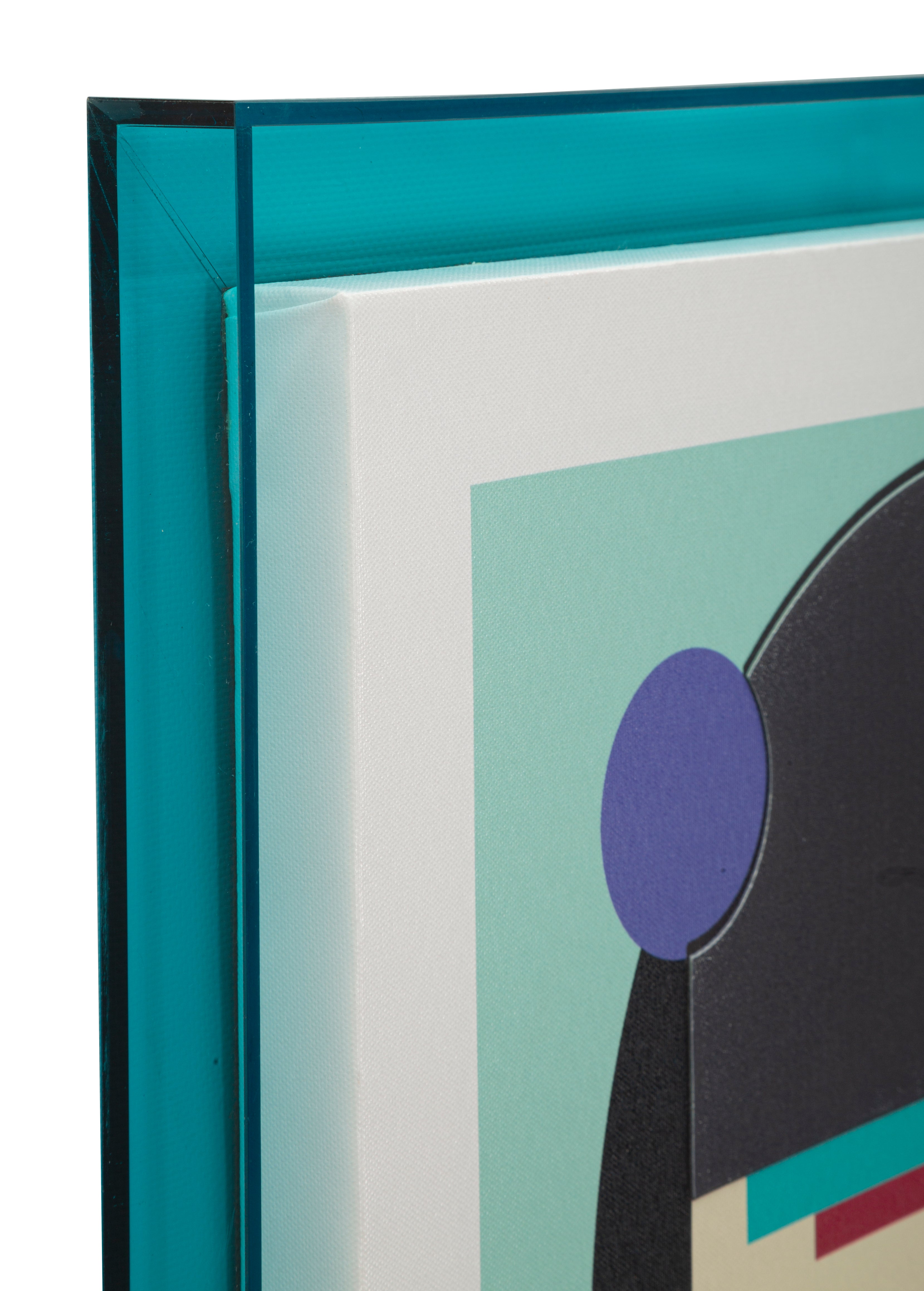 Wandbild Cubessa 50x70 Modern Abstrakt mit Acrylrahmen Türkis