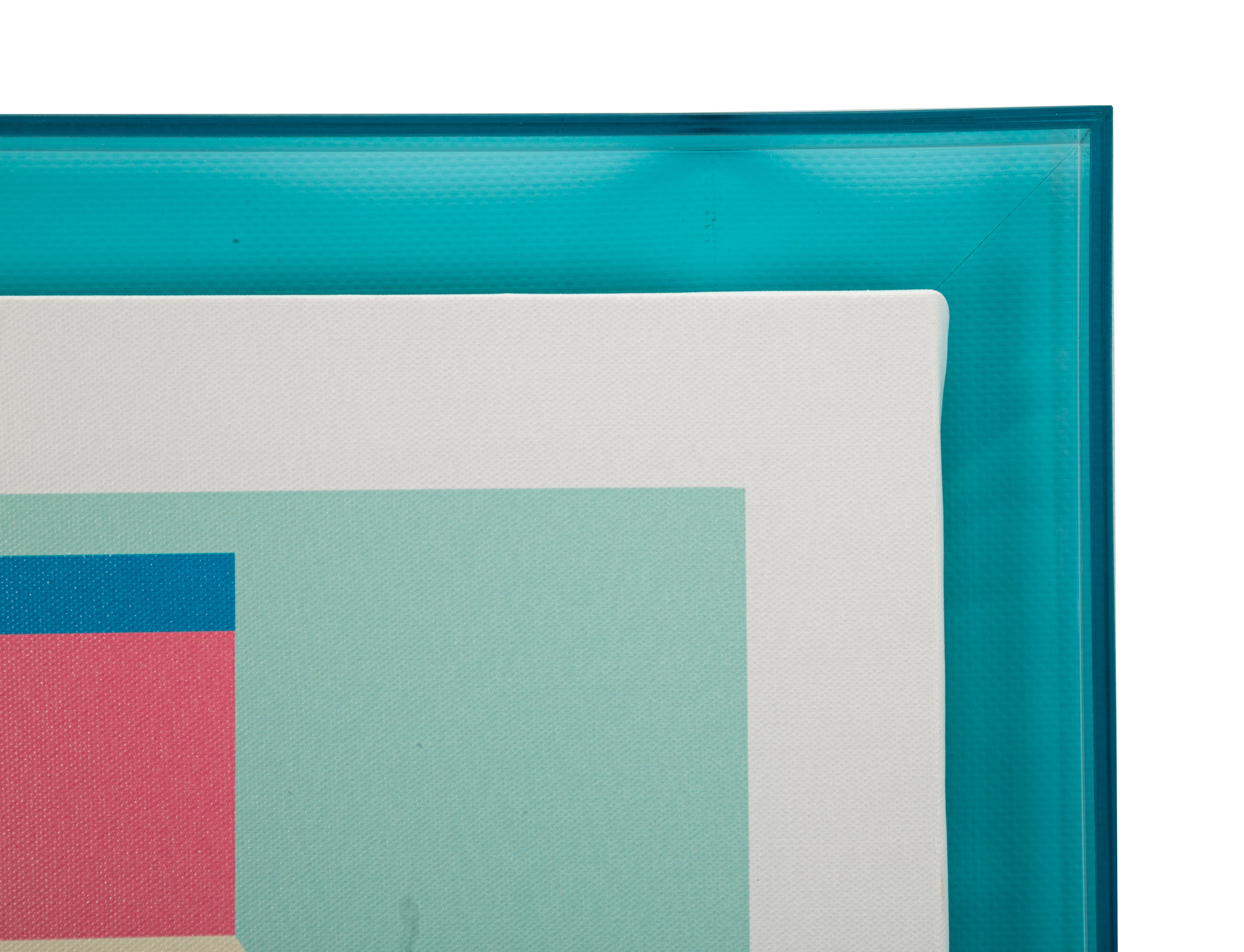 Wandbild Cubessa 50x70 Modern Abstrakt mit Acrylrahmen Türkis