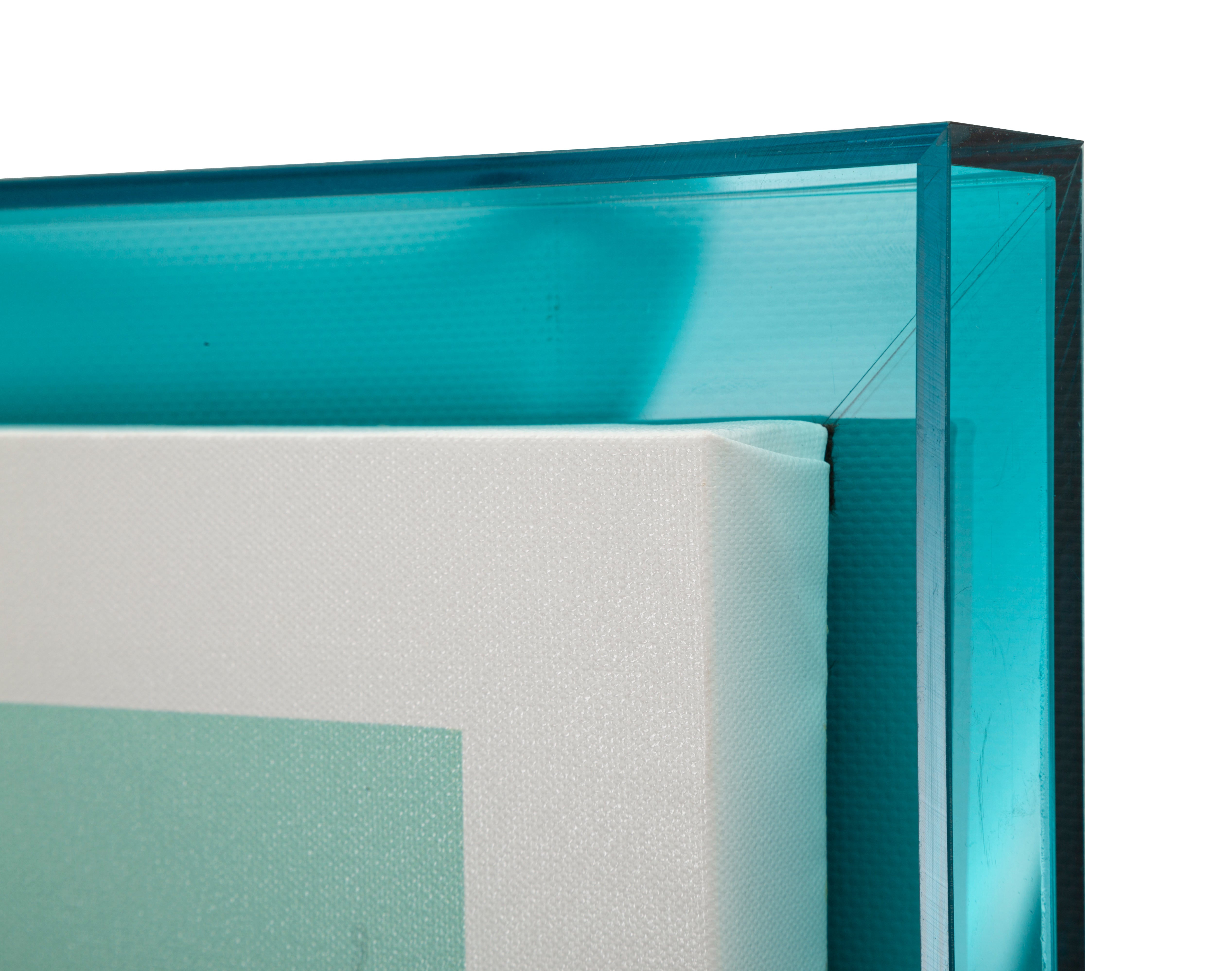 Wandbild Cubessa 50x70 Modern Abstrakt mit Acrylrahmen Türkis