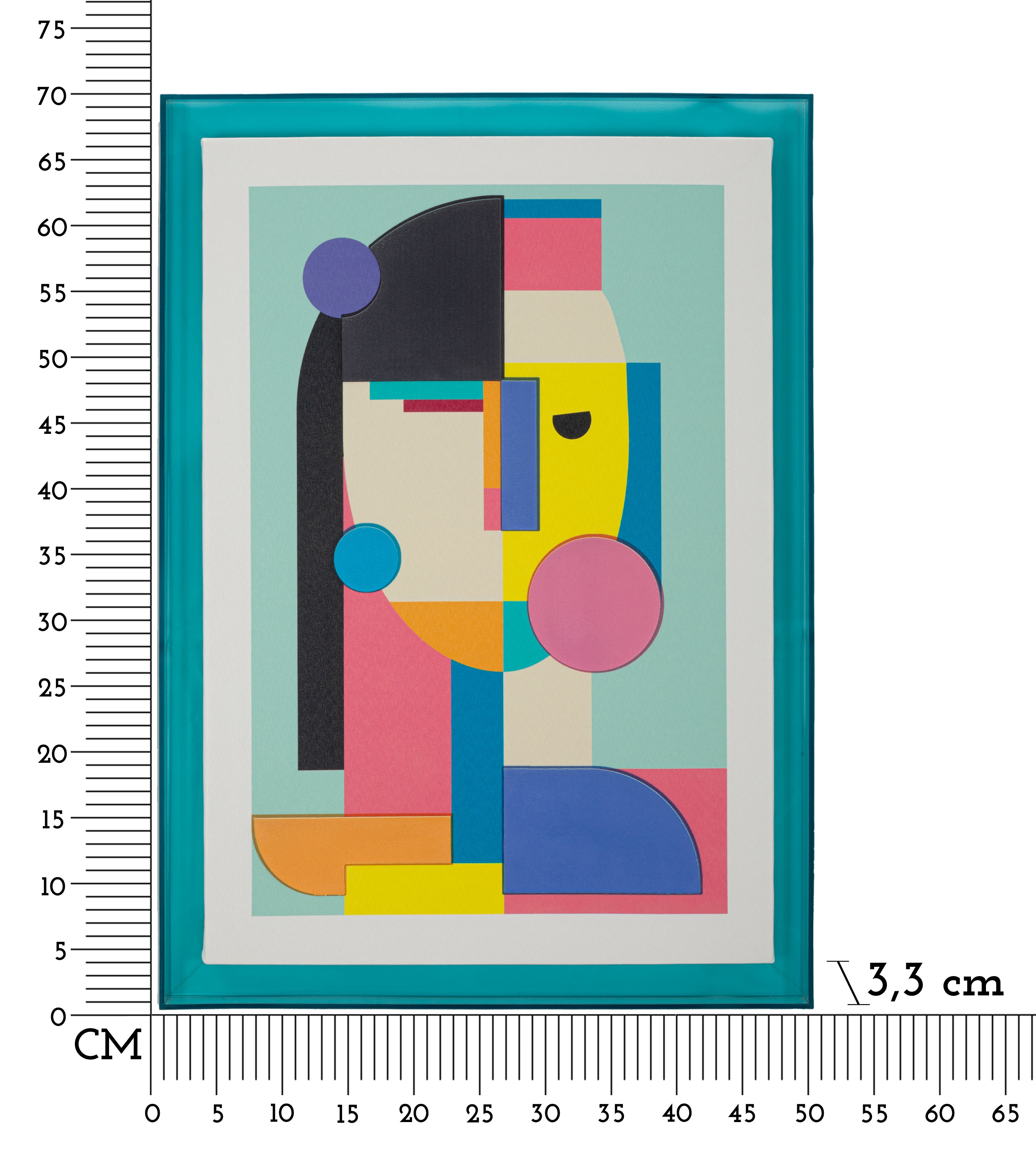 Wandbild Cubessa 50x70 Modern Abstrakt mit Acrylrahmen Türkis