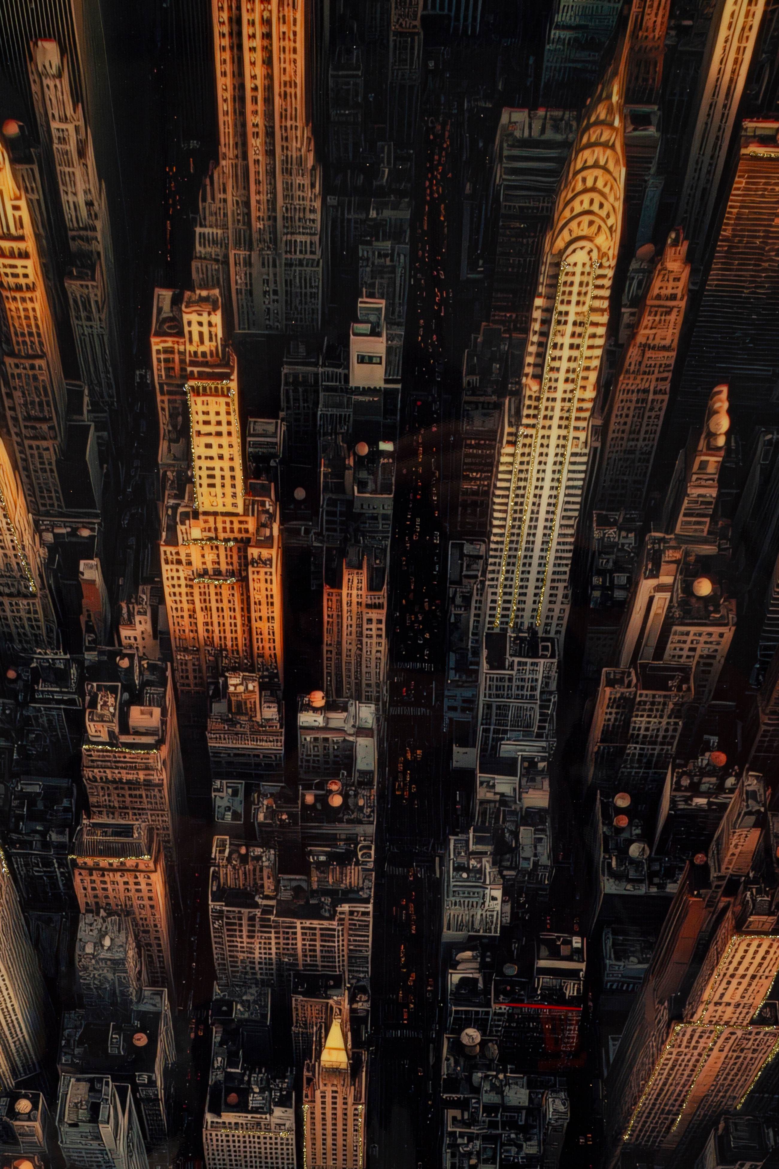 Wandbild Midtown Glow Skyline New York Modern 102x72cm