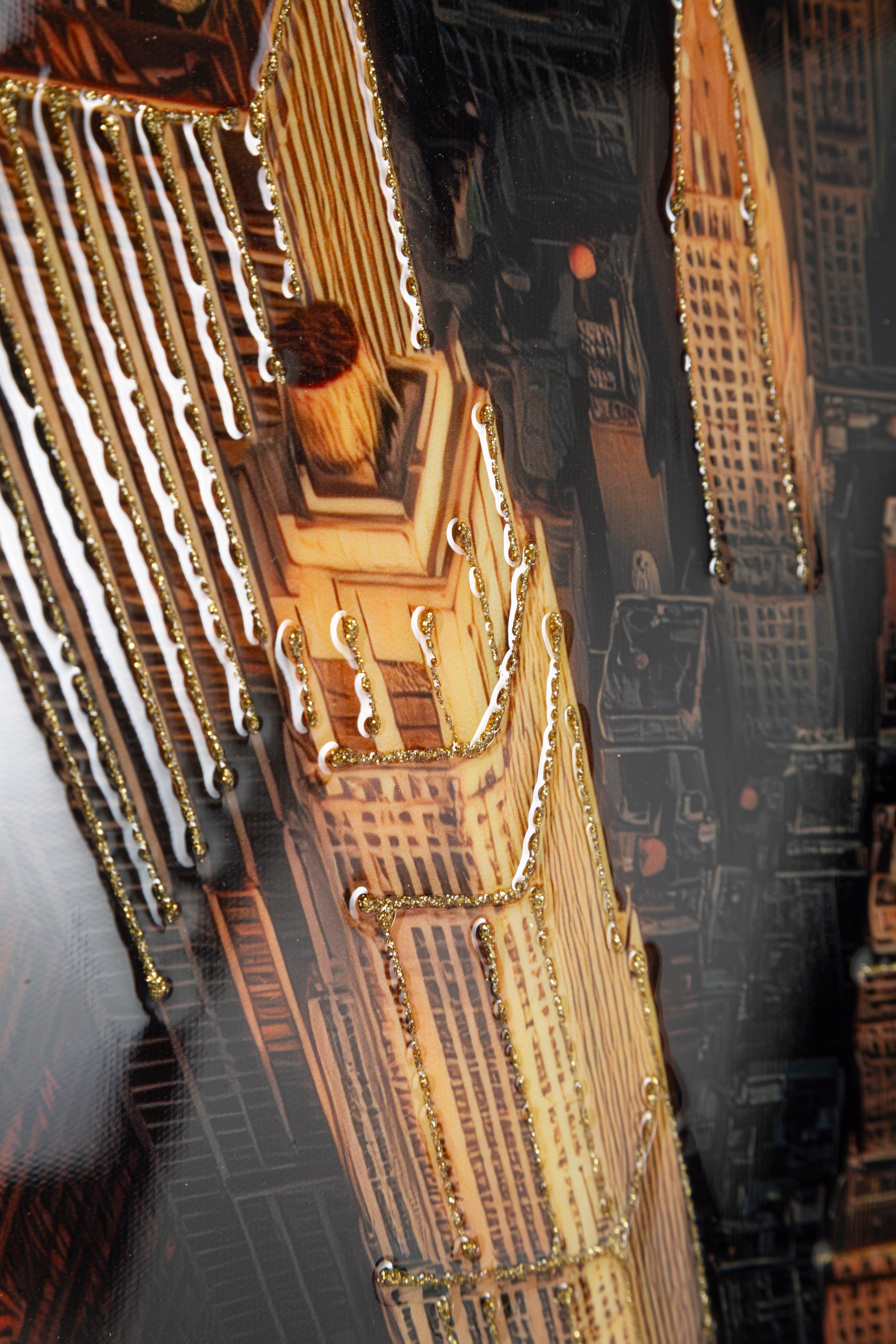 Wandbild Midtown Glow Skyline New York Modern 102x72cm