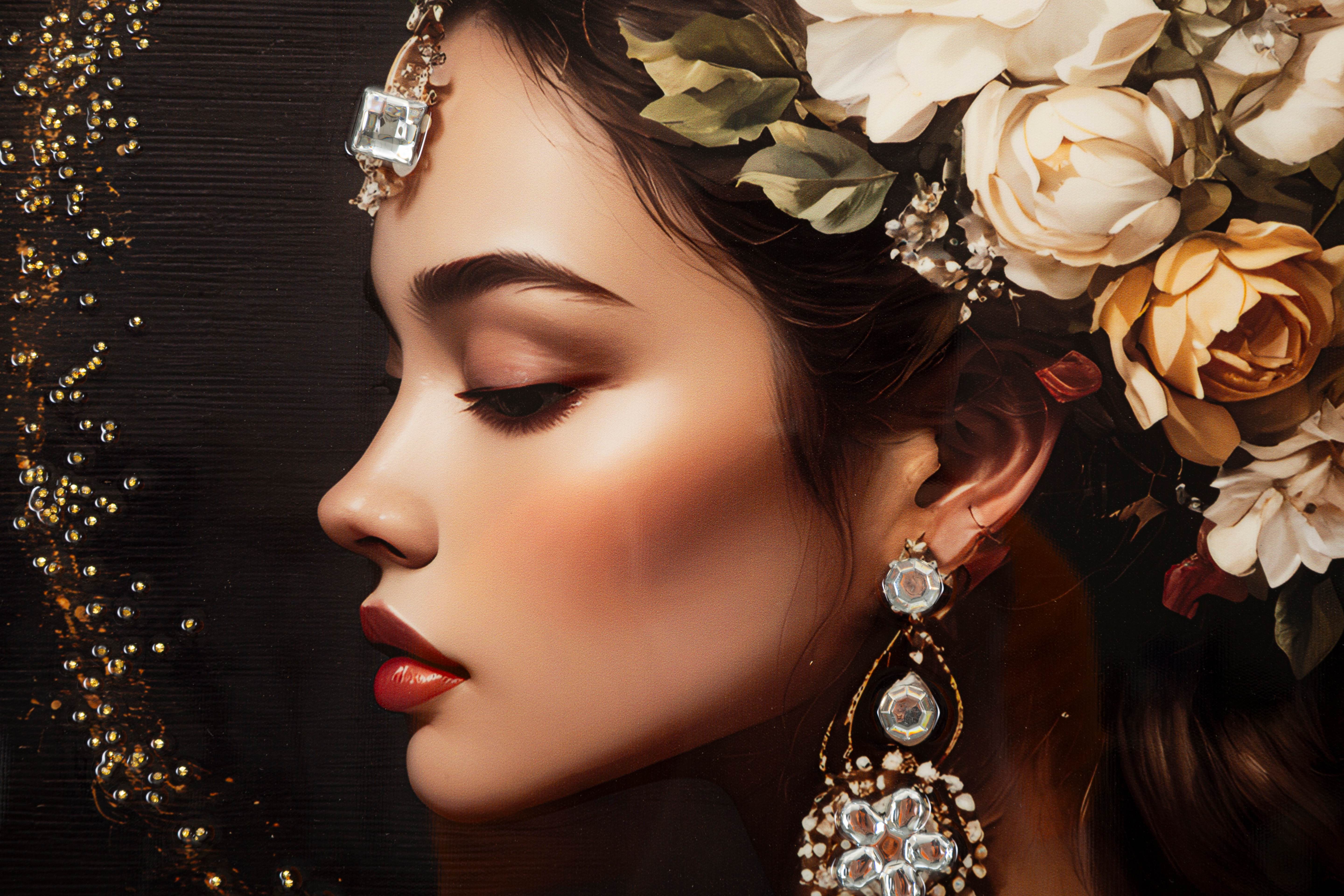 Wandbild Selena Persian Bloom Glamour Frau 92x62cm