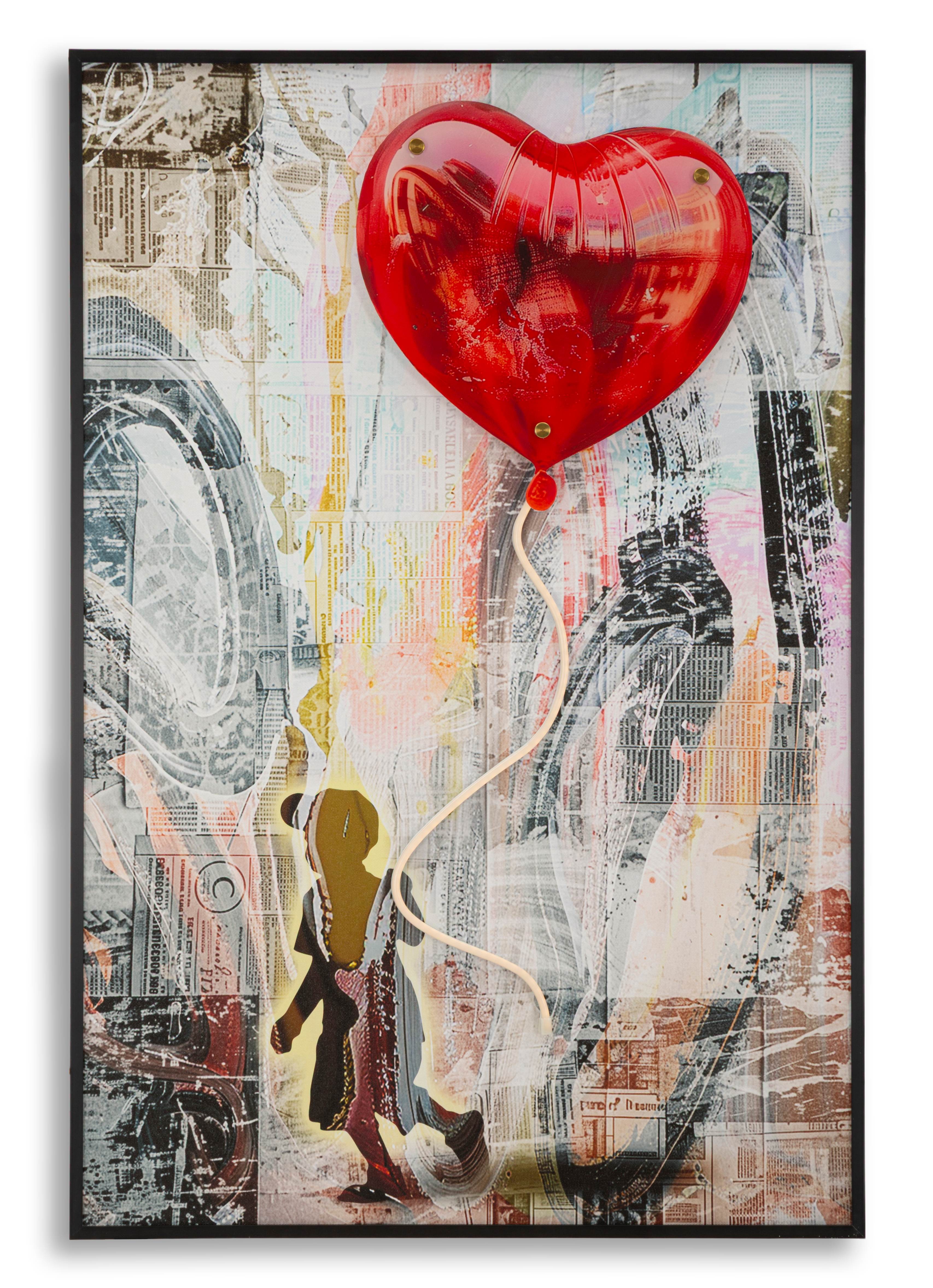 Luminara Herz LED Wandbild Acryl 3D 60x90 cm Modern